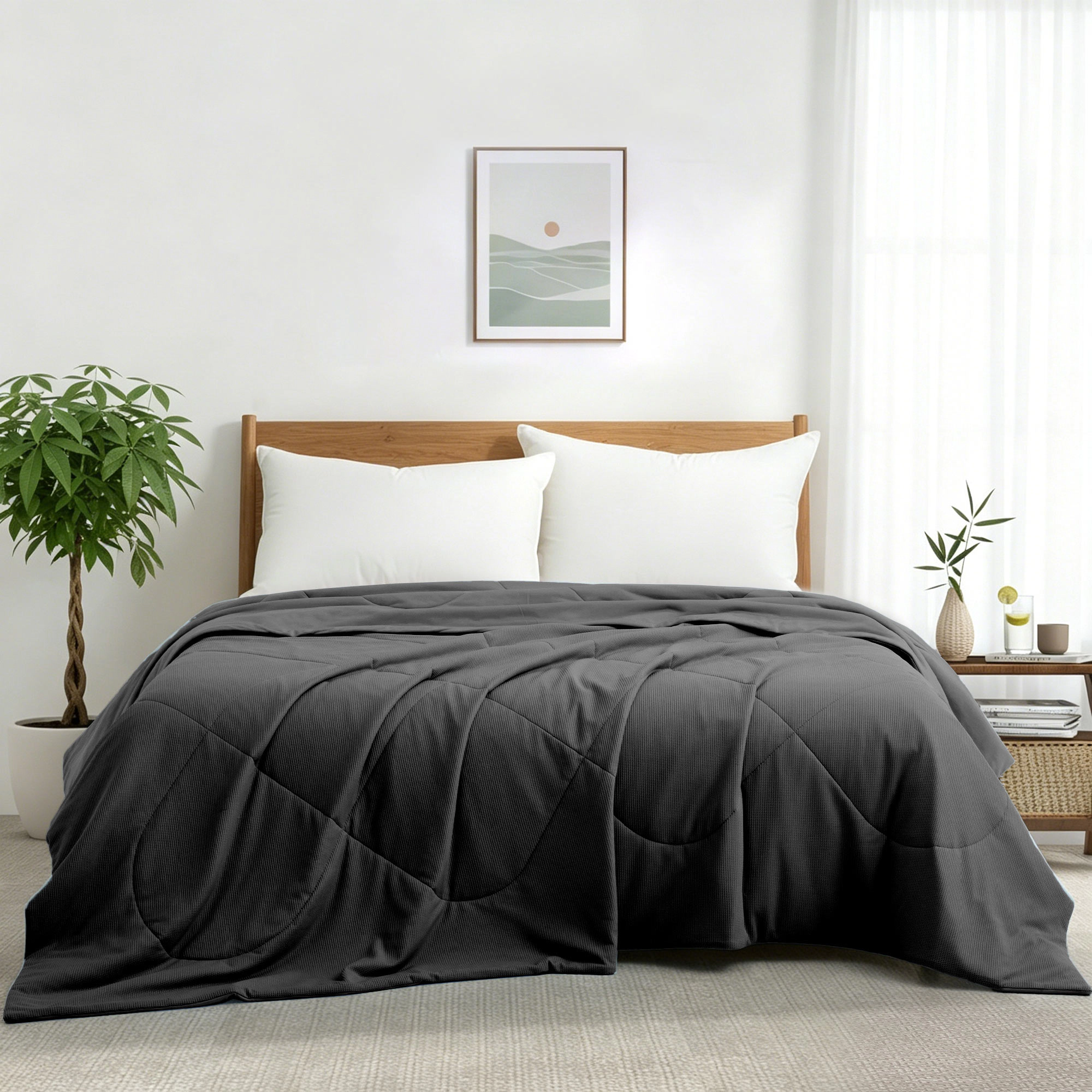 Unikome Ultra-cool Reversible Cooling Blanket for Hot Sleepers Oversize Blanket Silky Touch