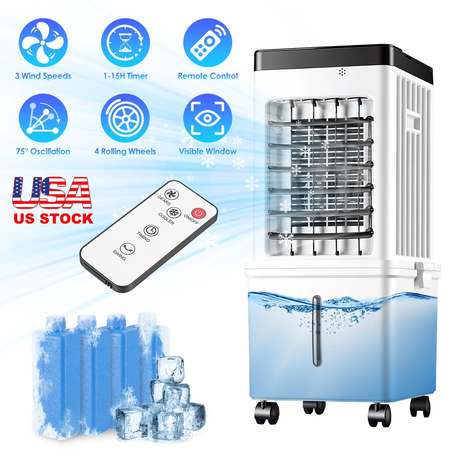 GBruno 12L Evaporative Air Cooler With Remote Control
