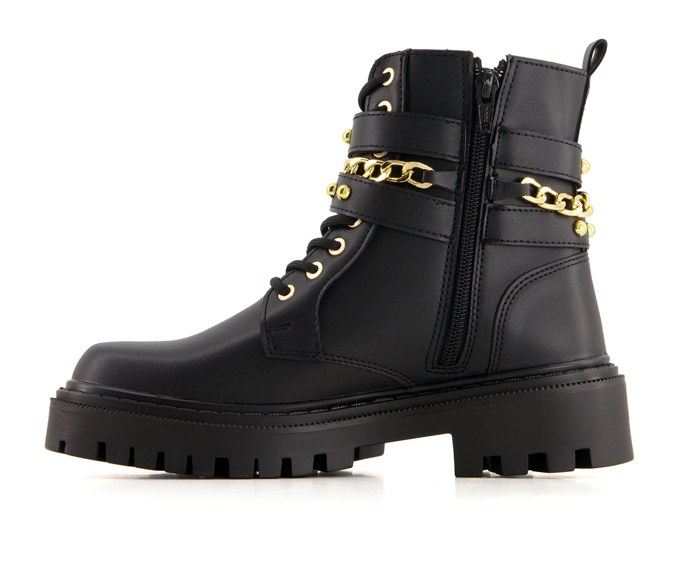 Andrea Womens Biker Boots With Chain