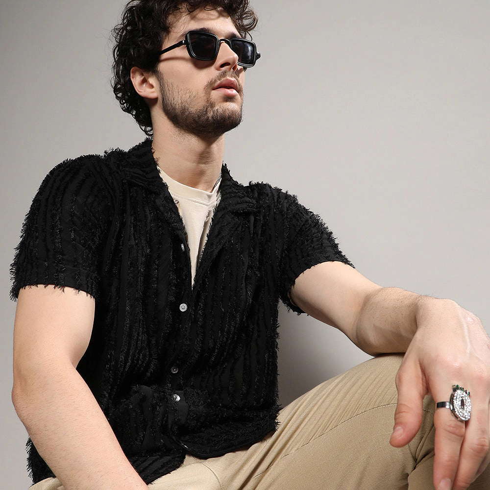 Men's Fleece Striped Shirt