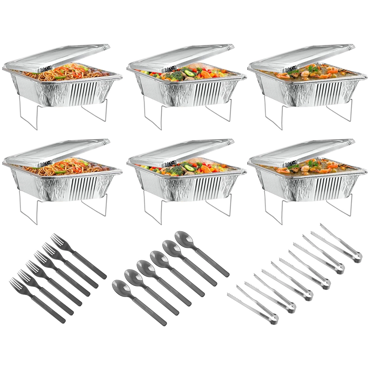 GBruno 6-Piece Disposable Chafing Dish Buffet Set