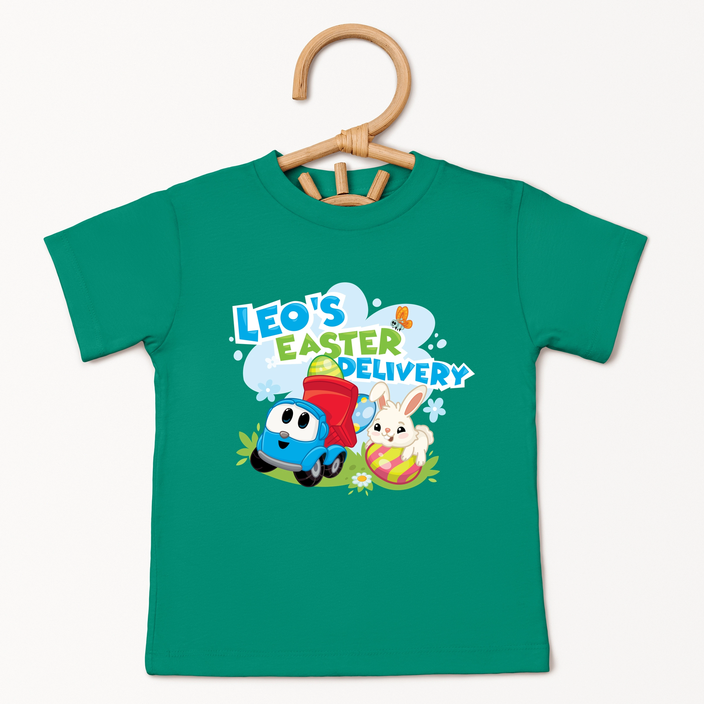 the Juniper Shop - Toddler Short Sleeve Graphic T-Shirt Leo Truck Leo's Easter Delivery