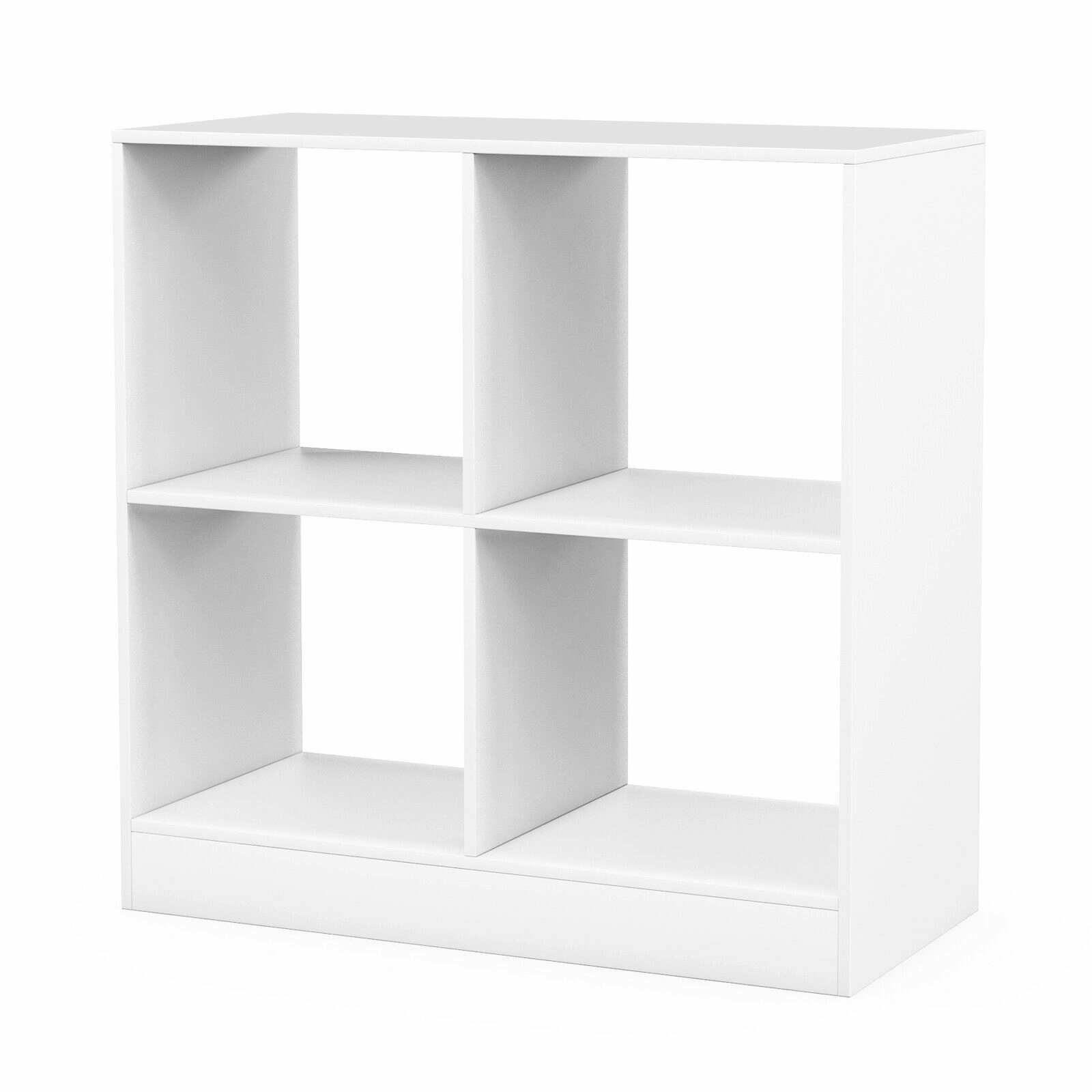 SUGIFT Kids 4-Cube Open Shelf Engineered Wood Toy Storage Bookcase 29-in x 13-in x 29-in 110-lb Top Capacity White