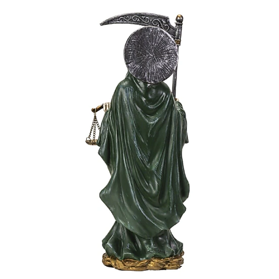 Pacific Giftware Santa Muerte Green Gown with Scale Figurine Death 10 Inch