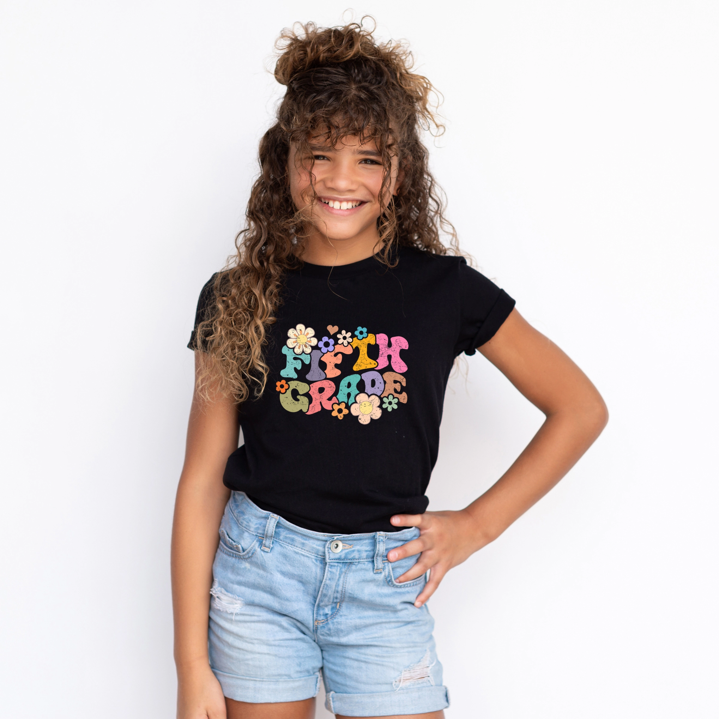 The Juniper Shop - Youth Short Sleeve Graphic T-Shirt Fifth Grade Flowers
