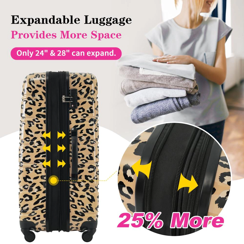 Hivvago Hardshell Luggage Sets 3 pcs Spinner Suitcase with TSA Lock Lightweight-20'+24'+28' Luggages