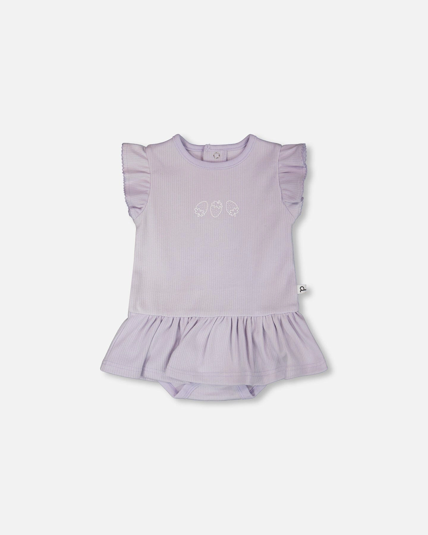 Deux par Girls Cotton Rib Jersey Romper with Frill