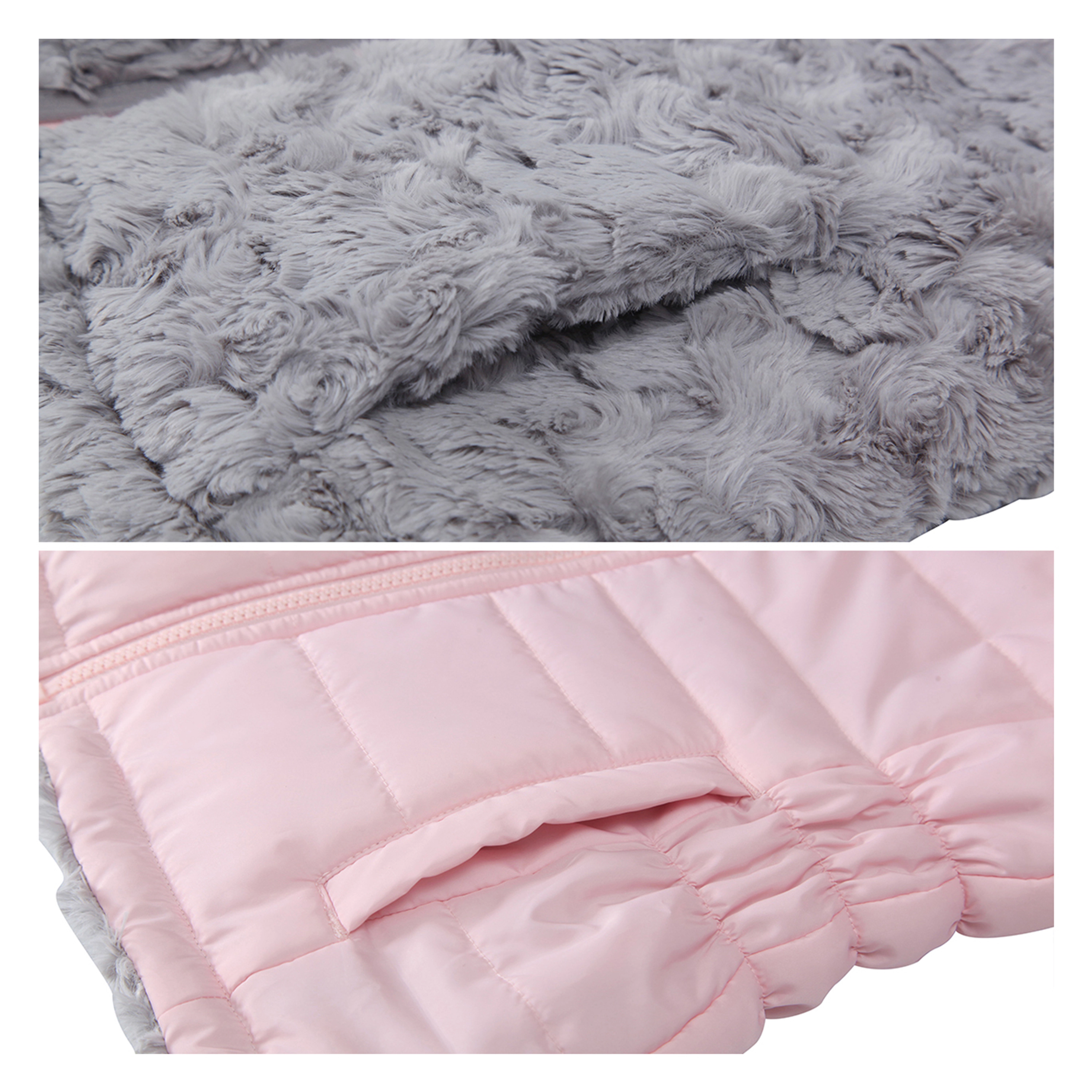 Rokka&Rolla Little & Big Kid Girls Reversible Sherpa Fleece Puffer Jacket