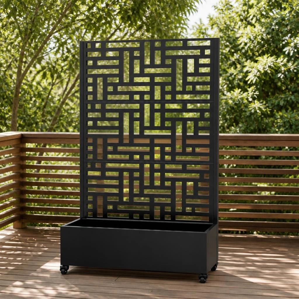 WOW PIONEER Tall Freestanding Rectangular Metal Planter