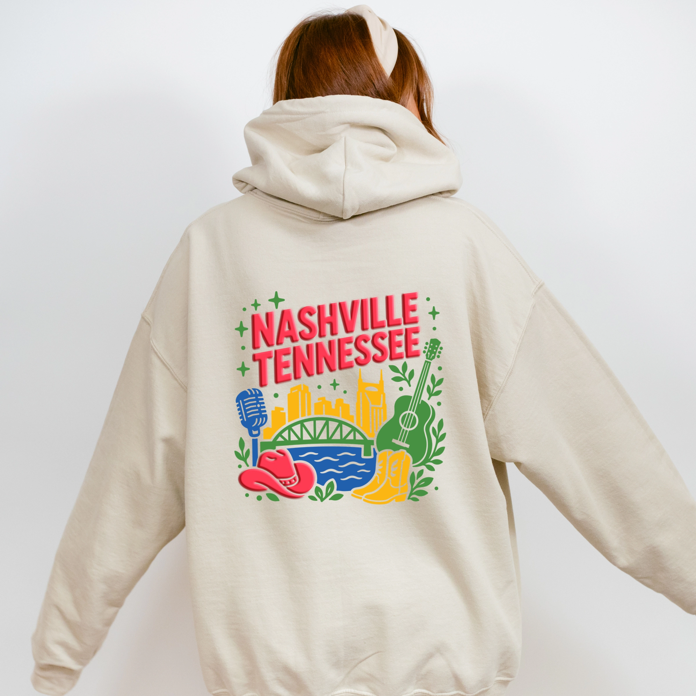Simply Sage Market - Women's Graphic Hoodie Nashville Vibrant Puff Print
