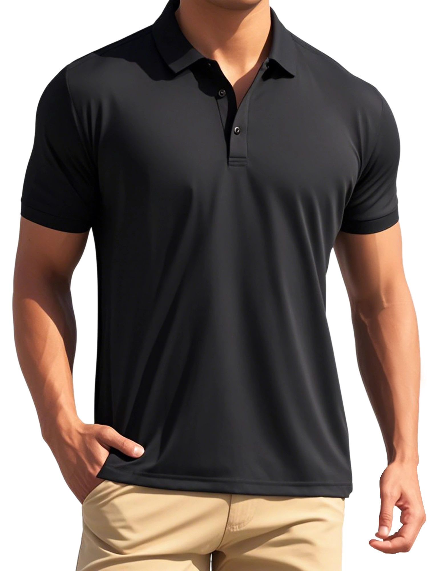 INSPIRE CHIC Men's Short Sleeve Solid Color Polo Shirt