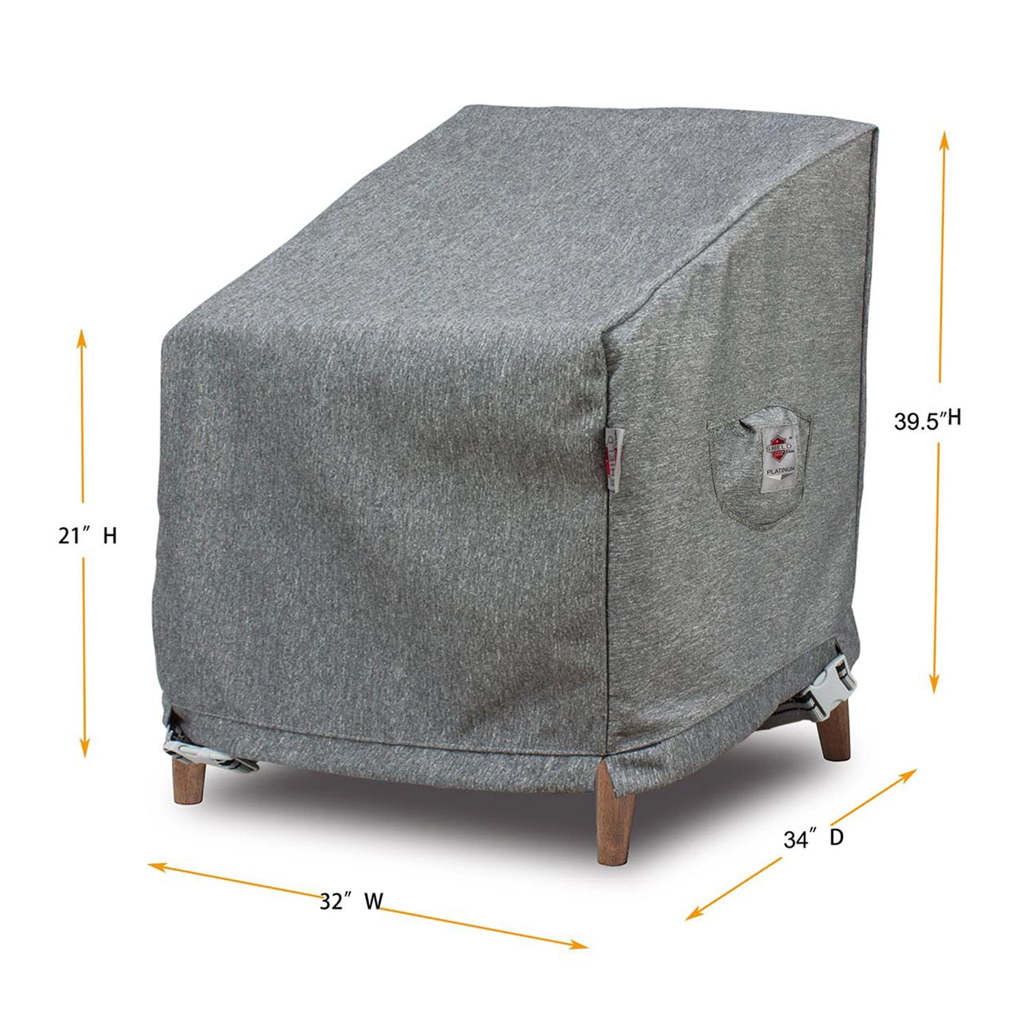 Summerset Shield Platinum Series High Back Club Chair Cover Heavy-Duty Weatherproof UV-Resistant 32" x 34" x 39.5"