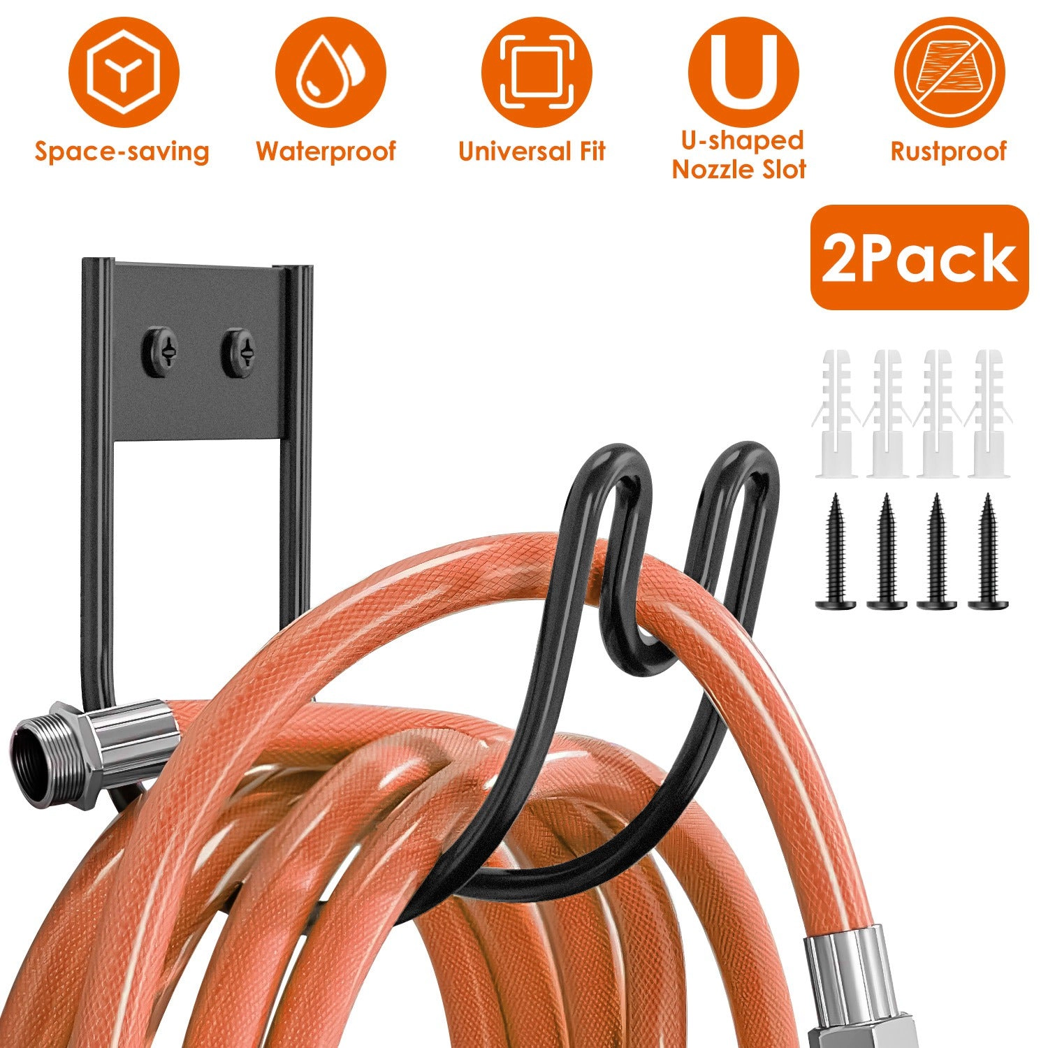 GBruno 2-Pack Stainless Steel Garden Hose Holder