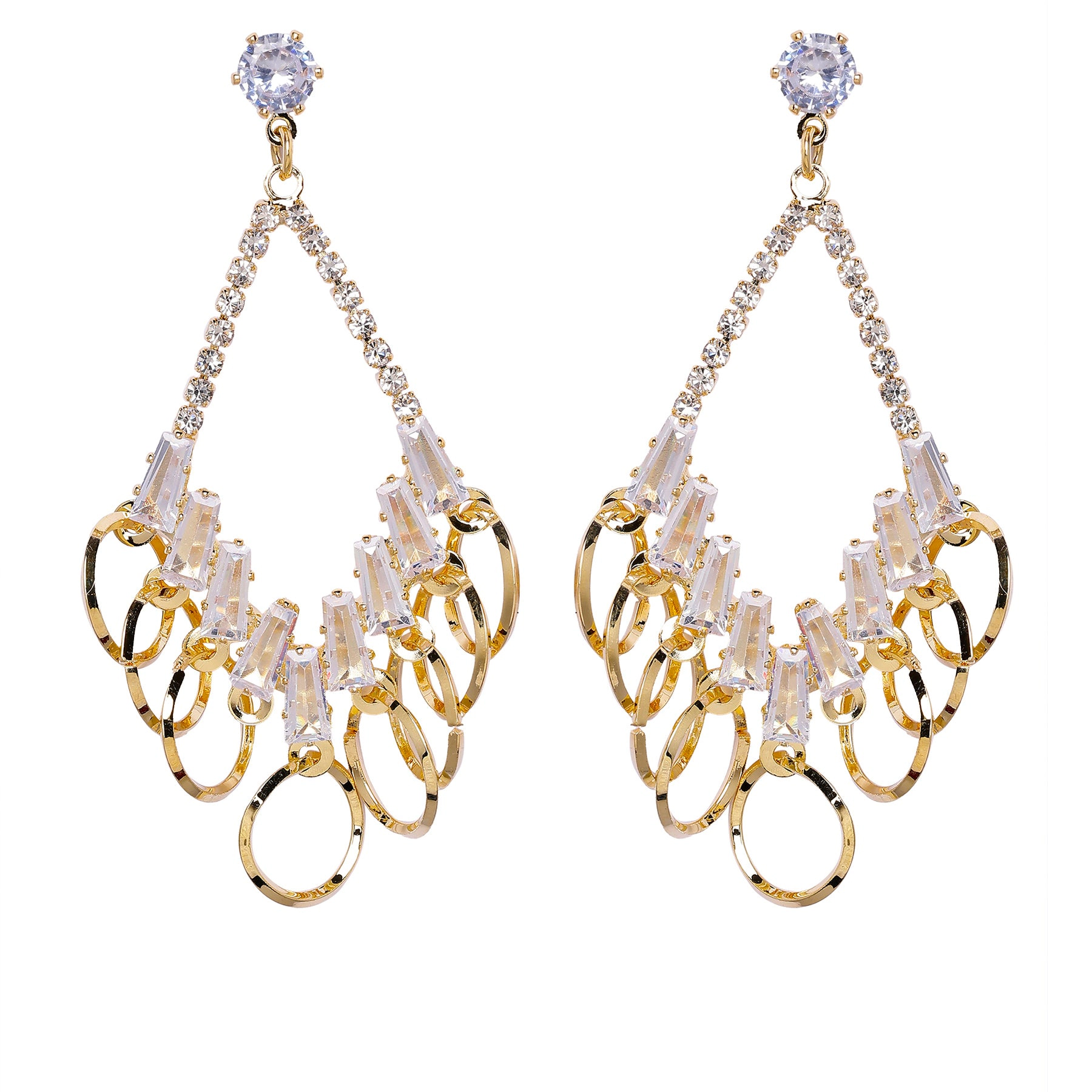 AGP PARIS Womens Shimmering Circles Drop Earrings
