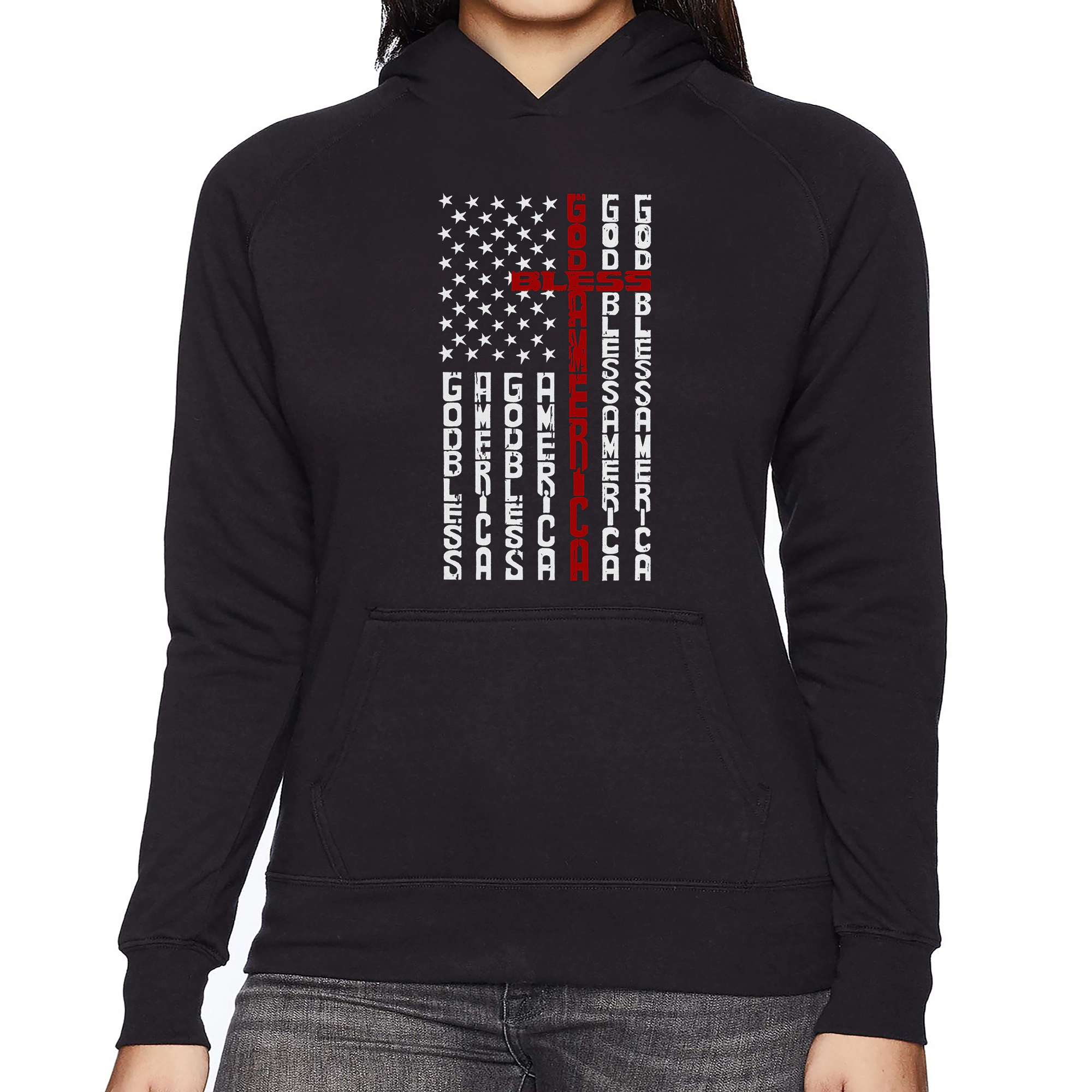 LA Pop Art Cross Flag - Women's Word Hooded Sweatshirt
