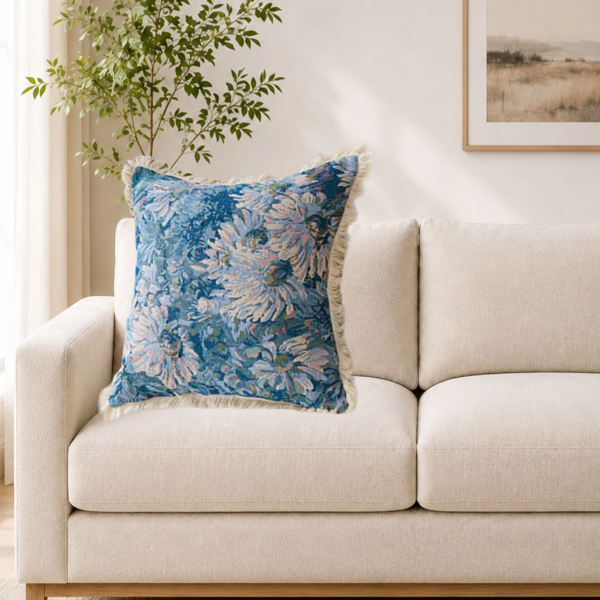 Alilang Unisex Cotton Throw Pillow 17.7*17.7 Soft Decorative Cushion for Sofa Bed Chair