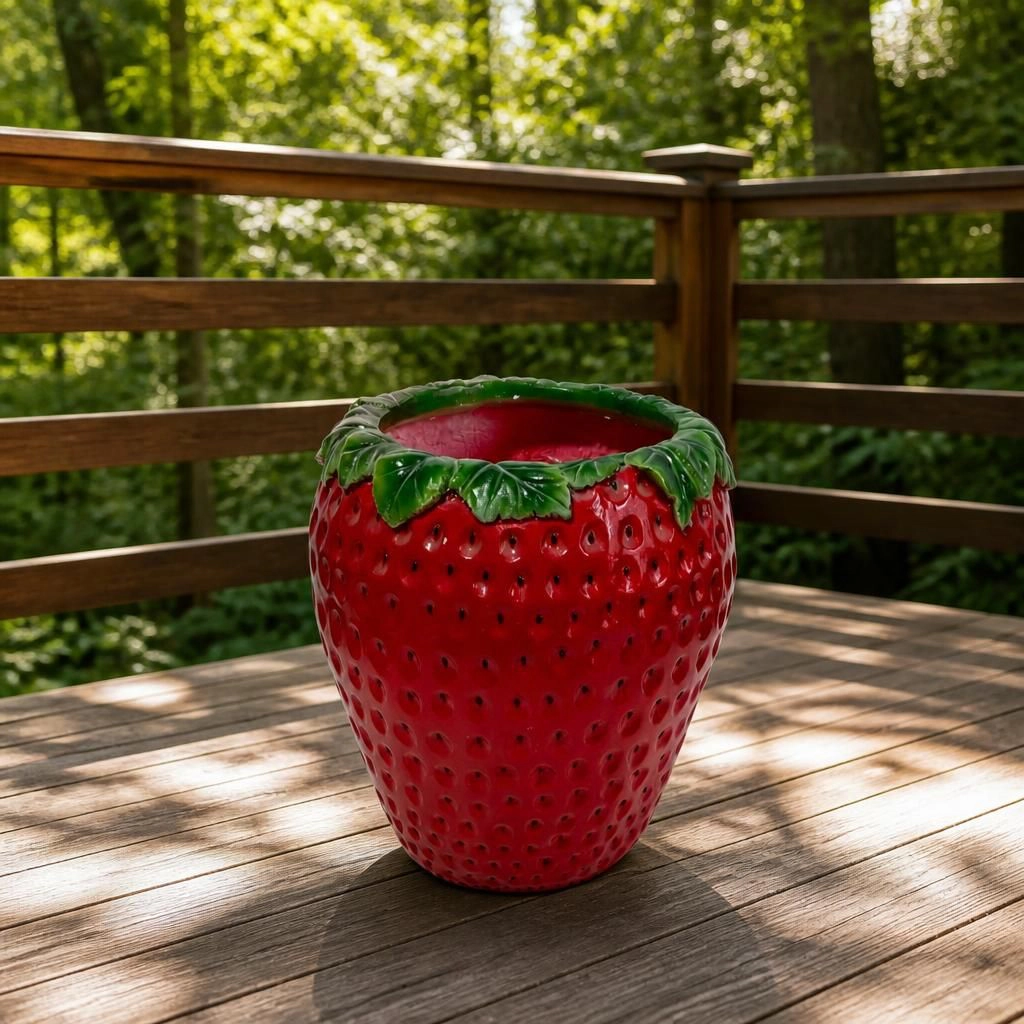 WOW PIONEER Round Resin Planter Pot for Flowers Herbs Vegetables Patio Garden Balcony Yard Entryway