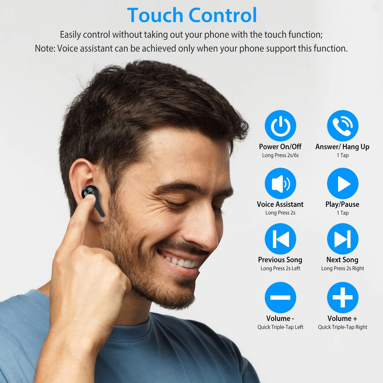GBruno Wireless V5.0 Earbuds With Charging Case