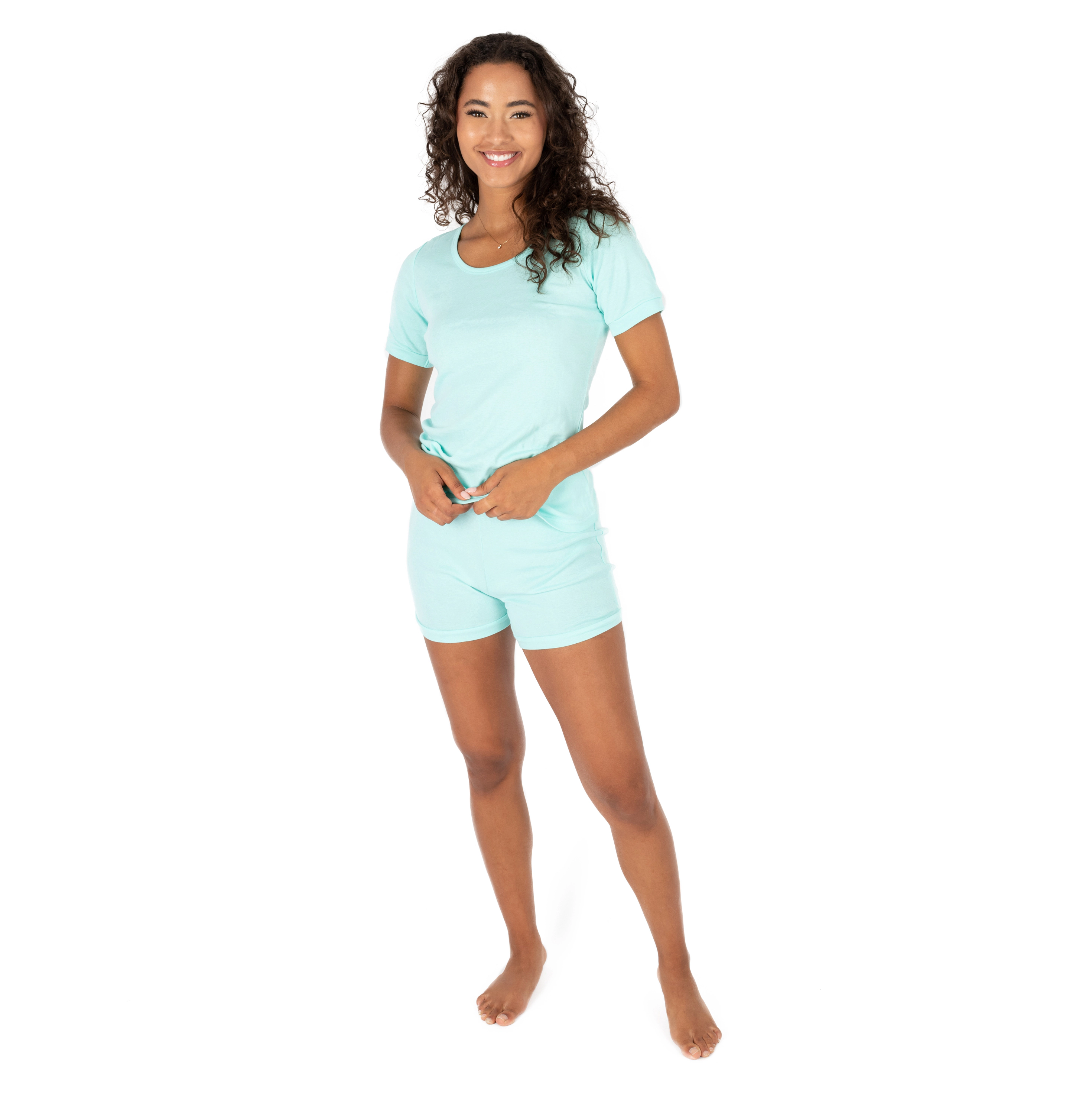 Leveret Women's 2-pc. Cotton Solid Short Sleeve Shirt & Shorts Pajama Set