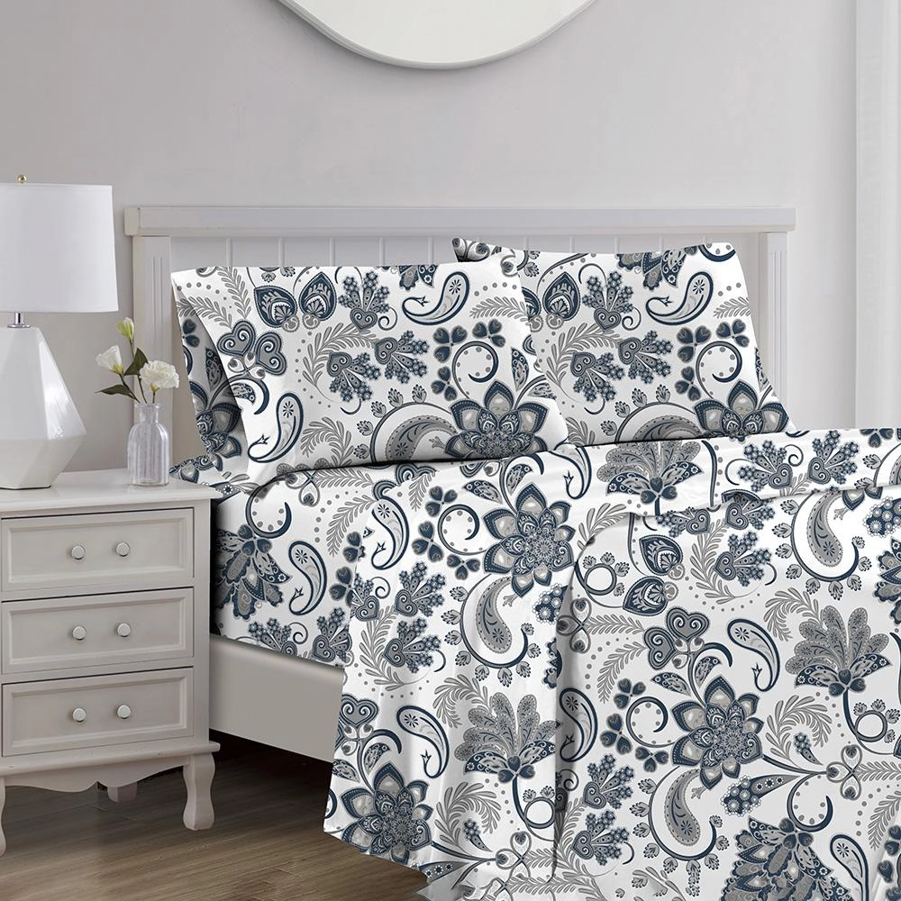 RT Designers Collection Jacobean Organic Cotton Ultra Soft Printed Sheet Set Multi Queen