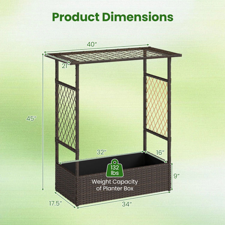 Hivvago 2-in-1 Raised Garden Bed with Hanging Roof and Trellises