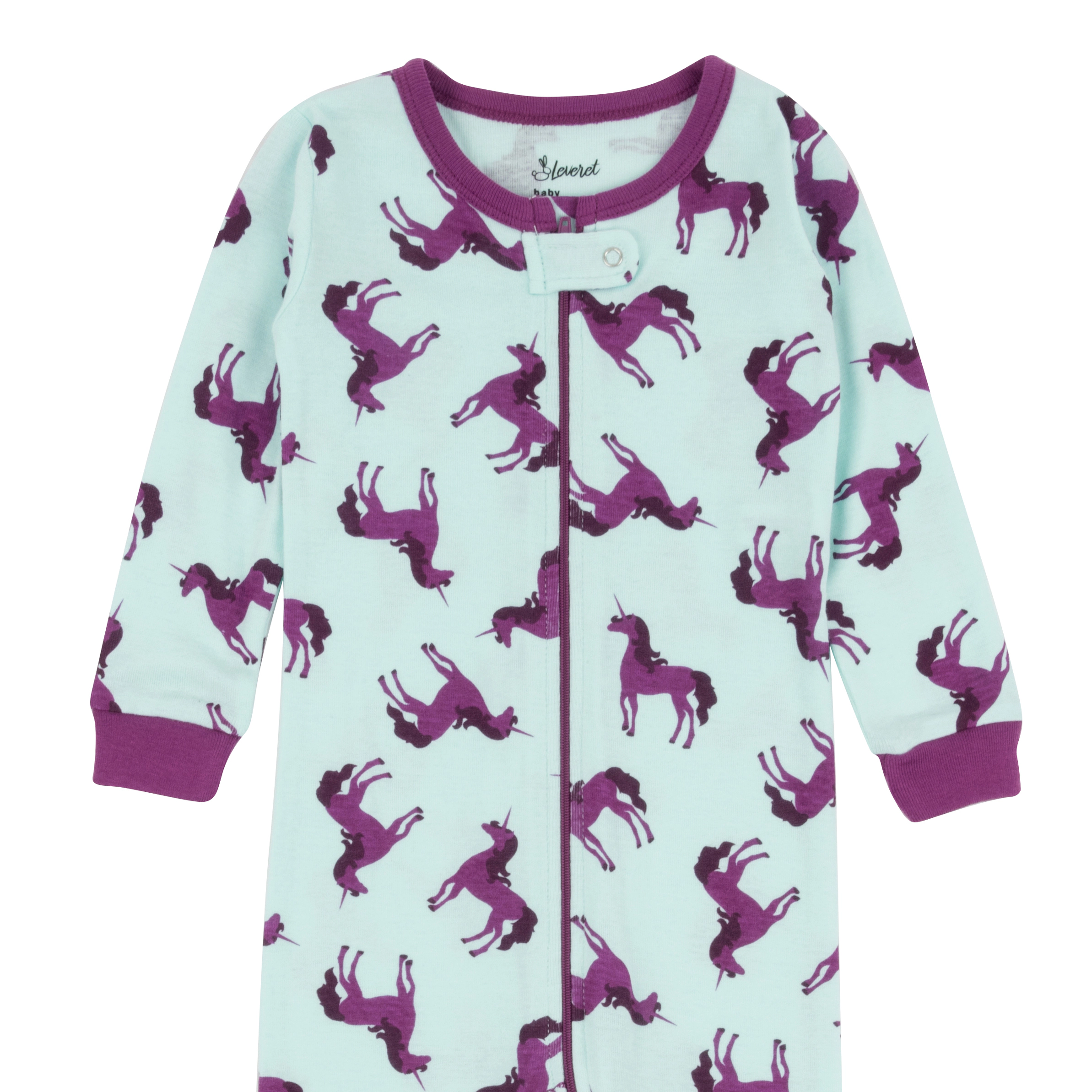 Leveret Baby/Toddler Girls Unicorn Cotton Footed Pajamas