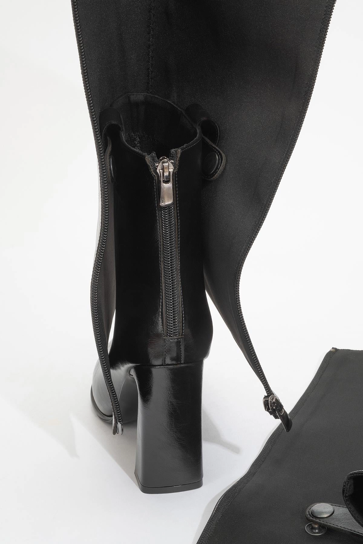 Prologue Shoes Womens Aja Block Heel Convertible Knee High Boot