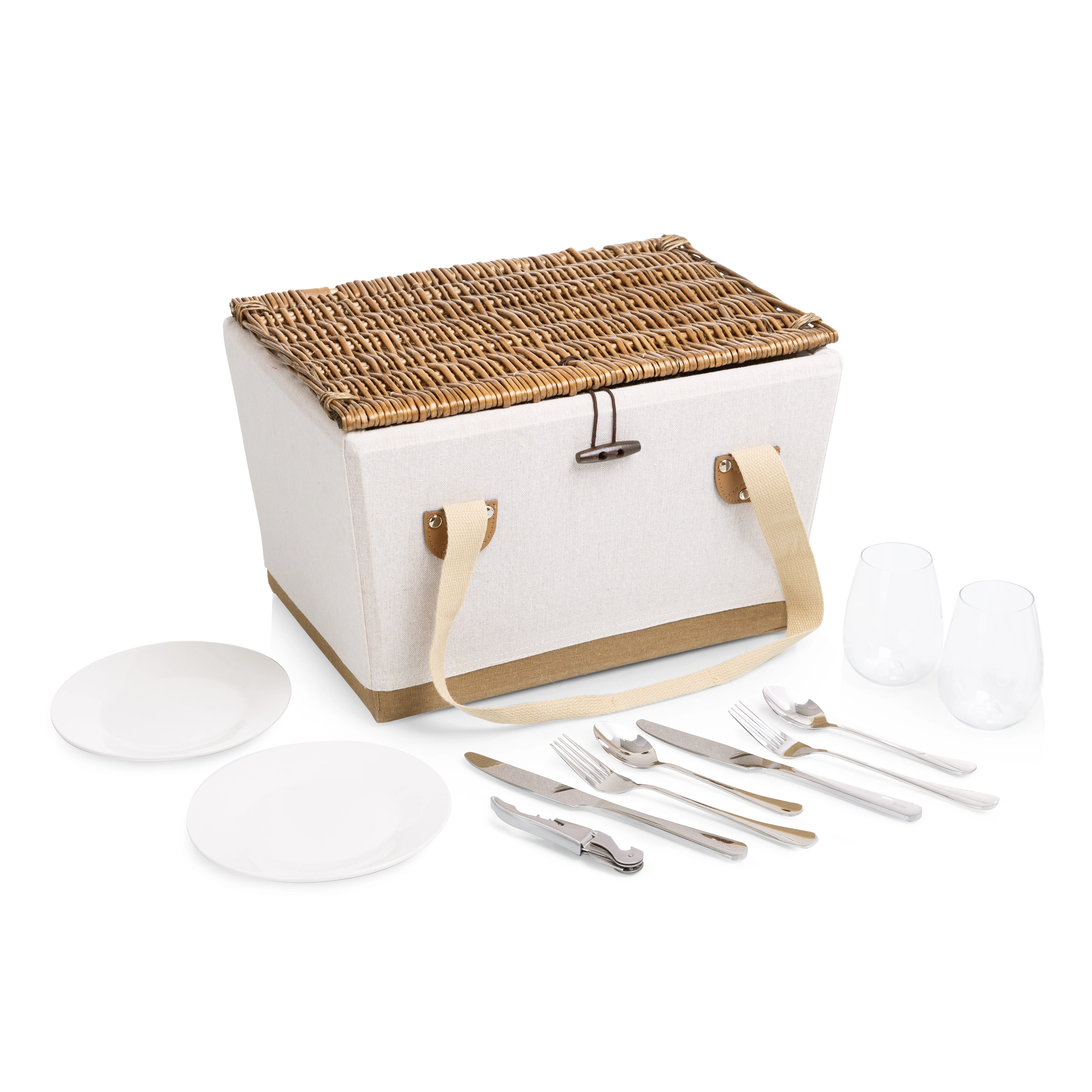 PICNIC TIME Lemongrove Picnic Basket for 2