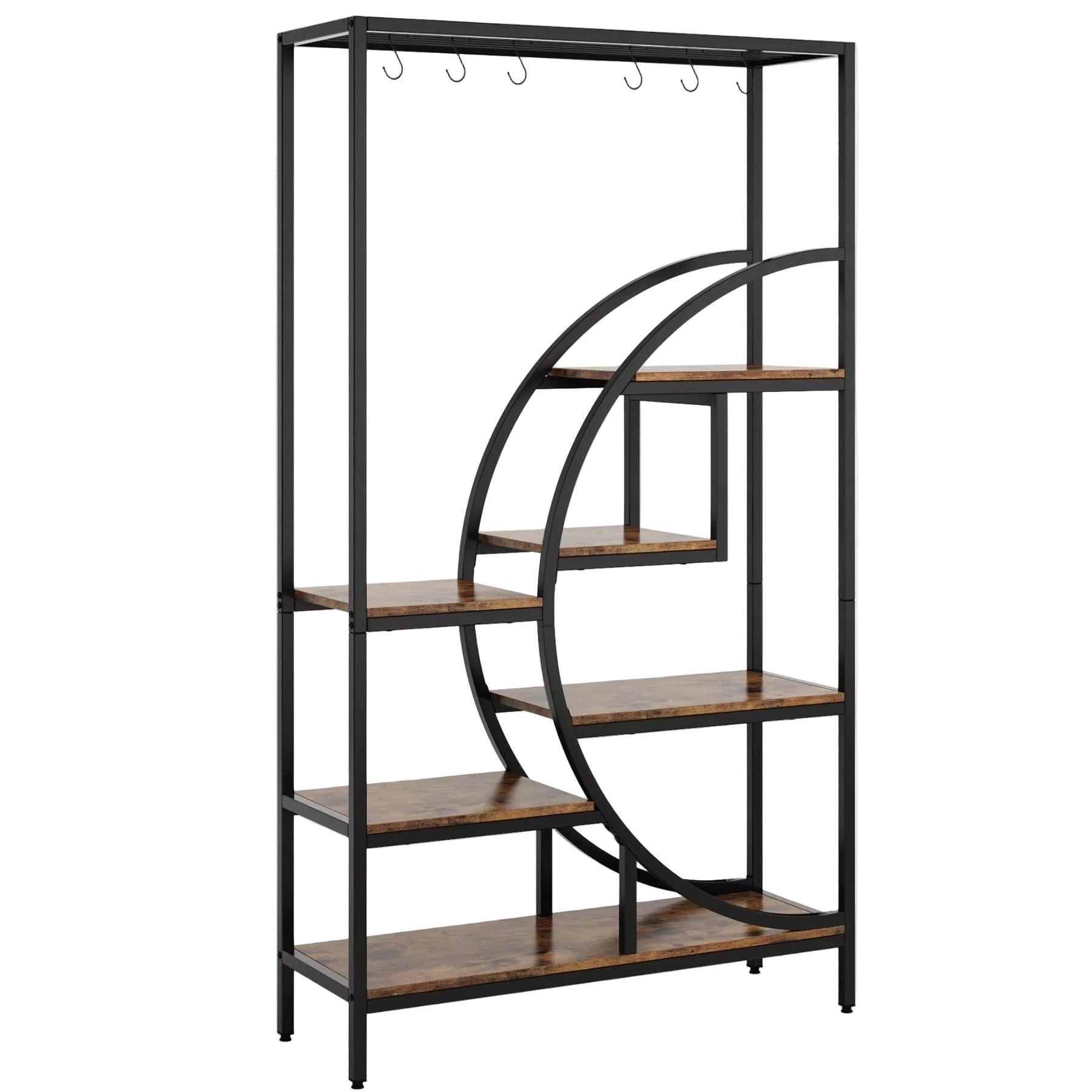 Tribesigns 70.9" Tall Plant Stand, 7 Tier Flower Pots Display Rack with 6 Hooks