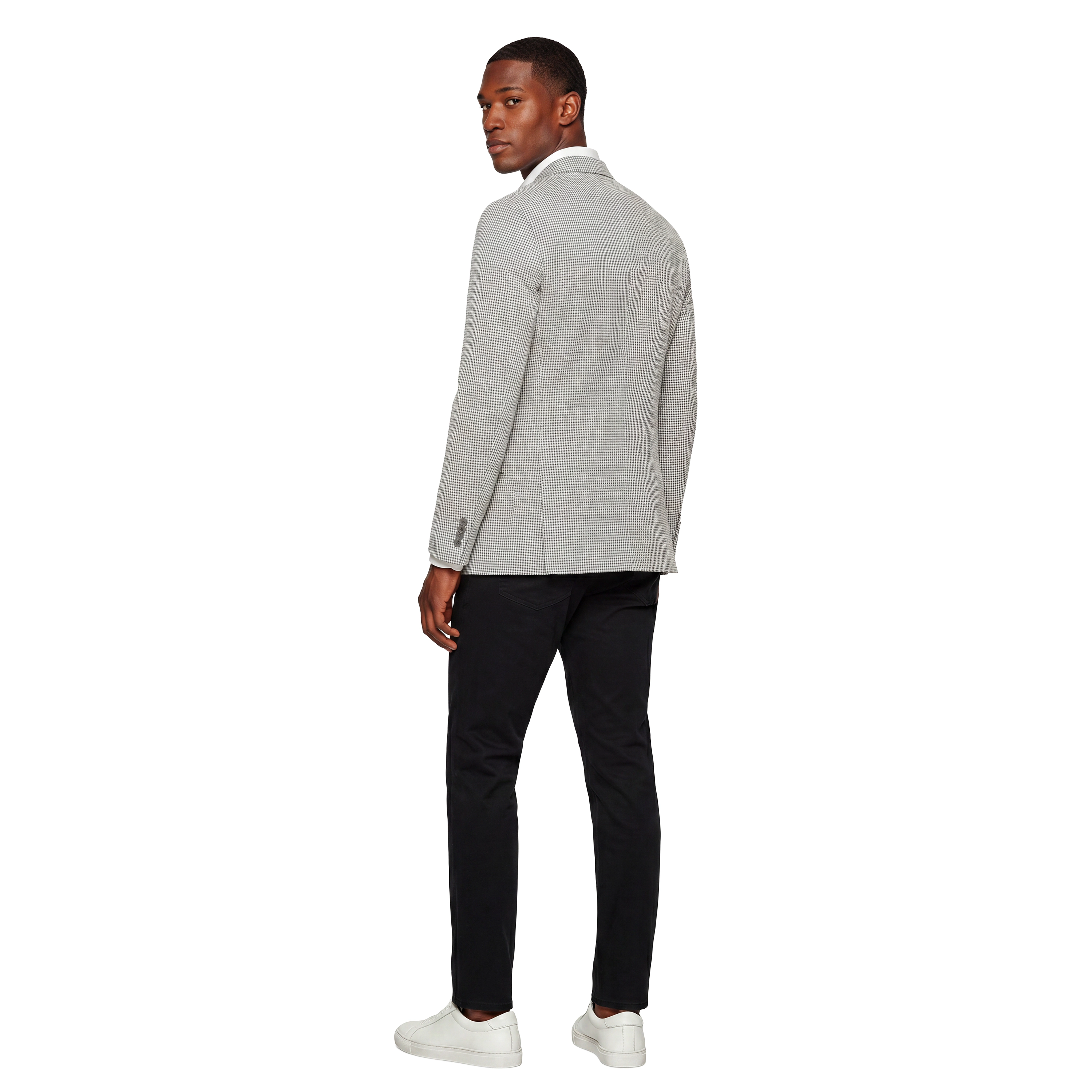 Zegarie Men's Regular Fit Micro Houndstooth Sport Coat