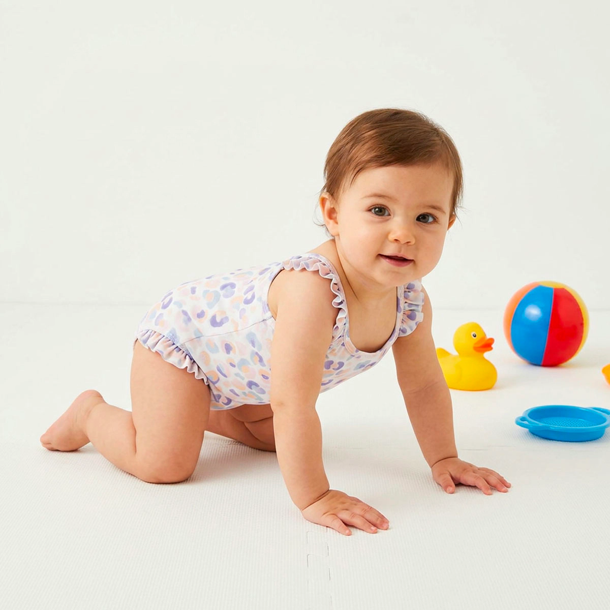 Rockets of Awesome Polka Dot Puff Swimsuit For Baby Girls