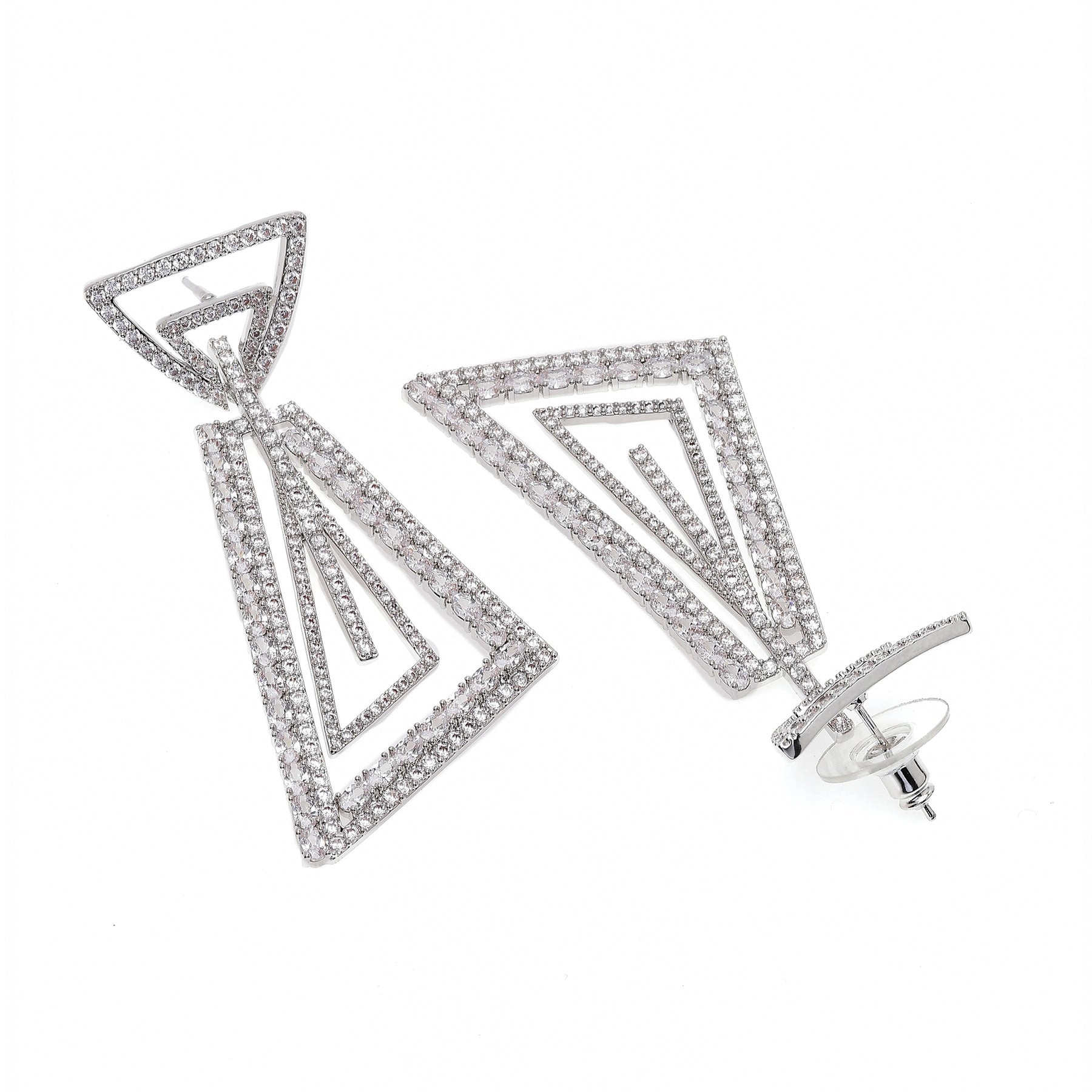 AGP PARIS Womens Shimmering Geometric Drop Earrings