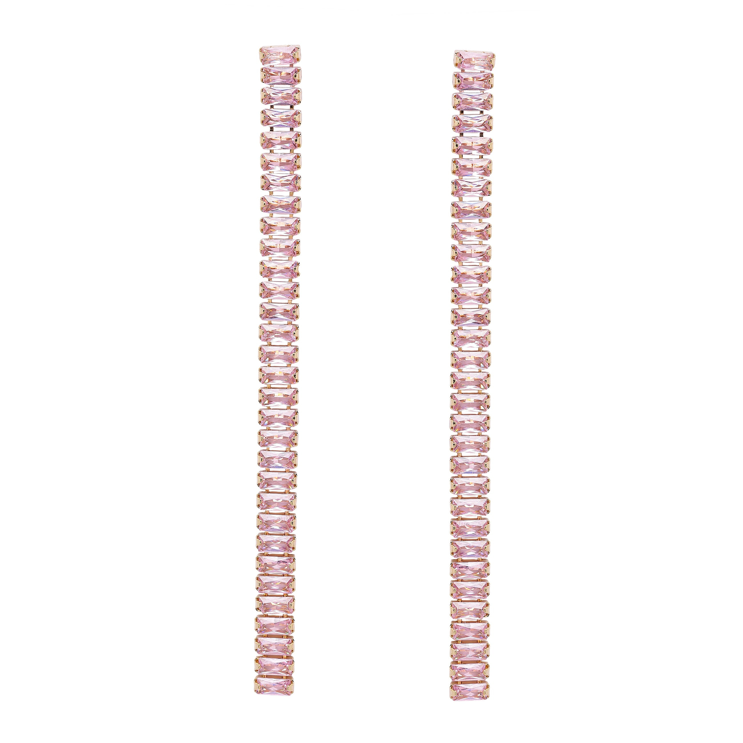 AGP PARIS Womens Pink Long Linear Drop Earrings