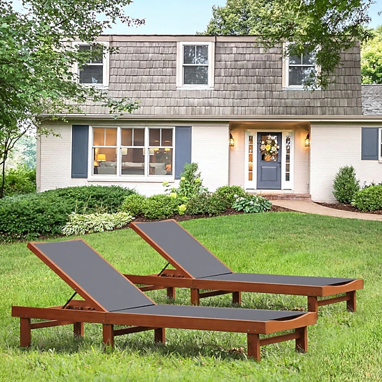 SlickBlue 5-Position Outdoor Reclining Patio Chaise Lounge