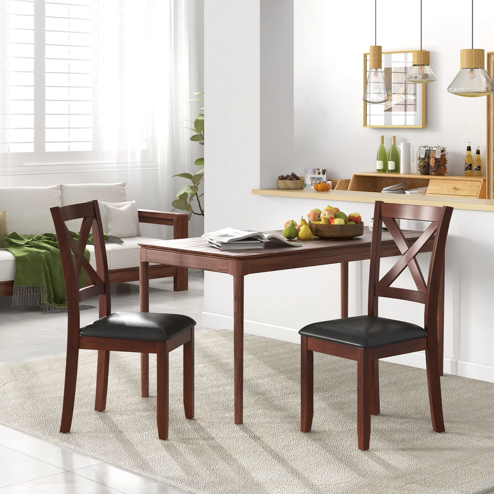 SlickBlue Mid-Century Upholstered Dining Chairs Set of 2