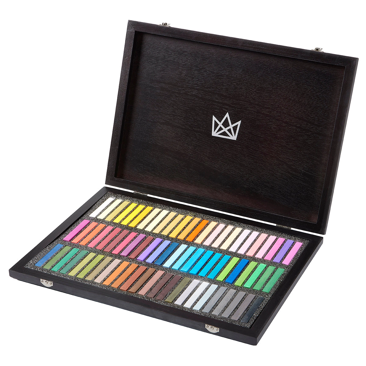 KINGART Soft Square Pastels in Wood Travel Case, 72 Colors