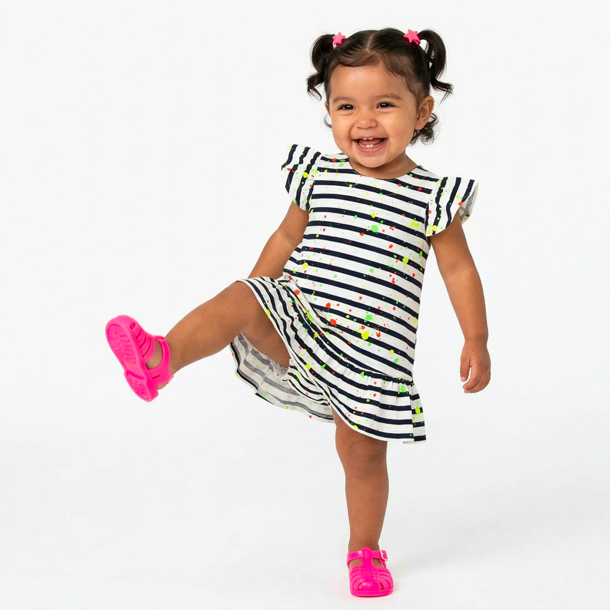 Rockets of Awesome Splatter Knit Dress For Baby Girl