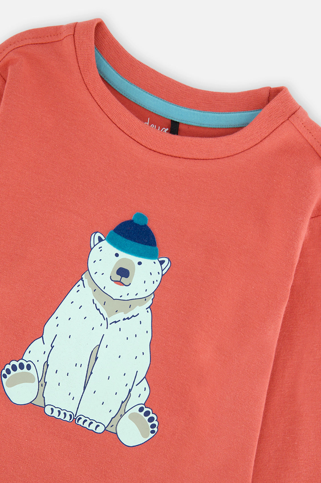 Deux par Boys Long Sleeve Organic Cotton Polar Bear Graphic T-Shirt