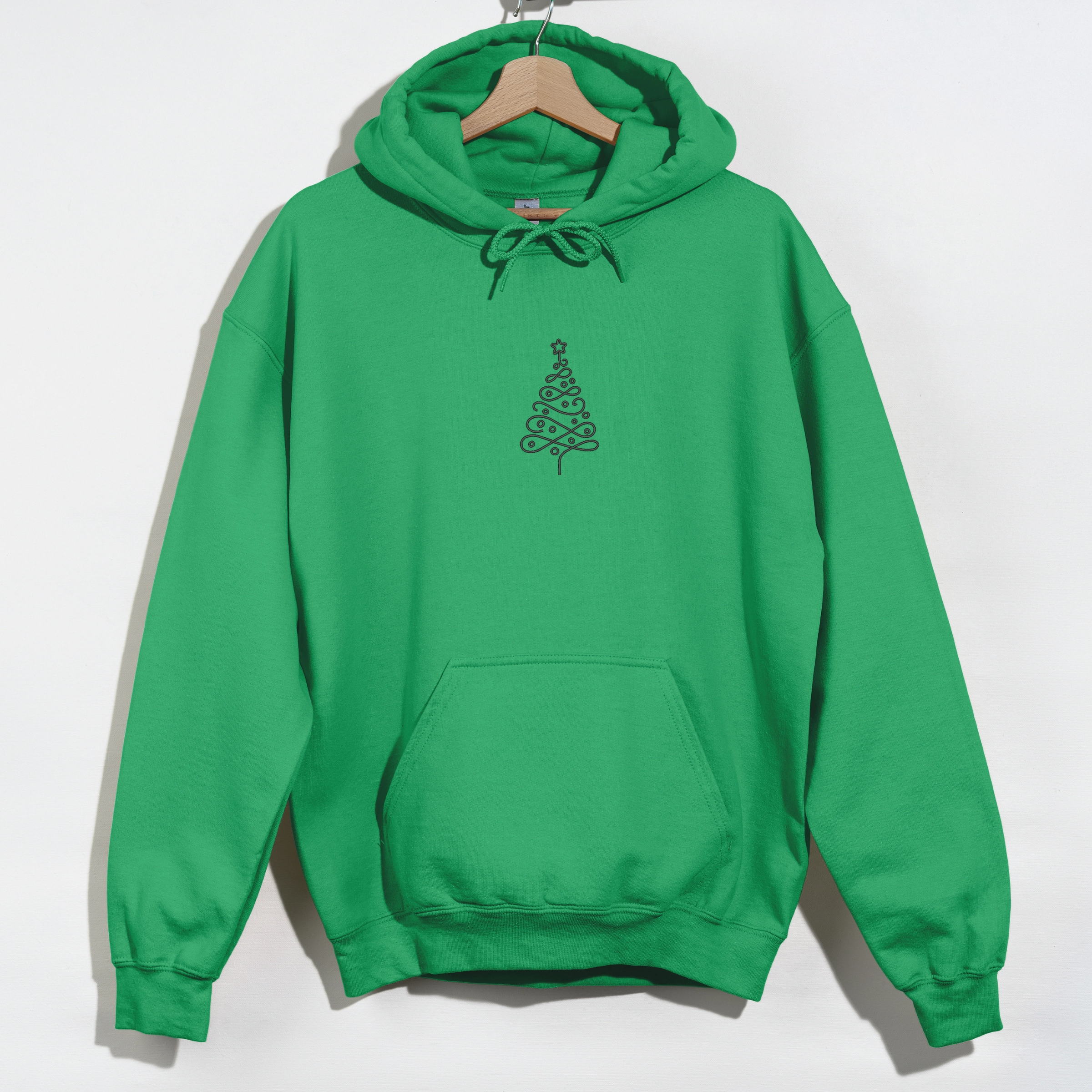 Simply Sage Market - Women's Graphic Hoodie Embroidered Ribbon Christmas Tree