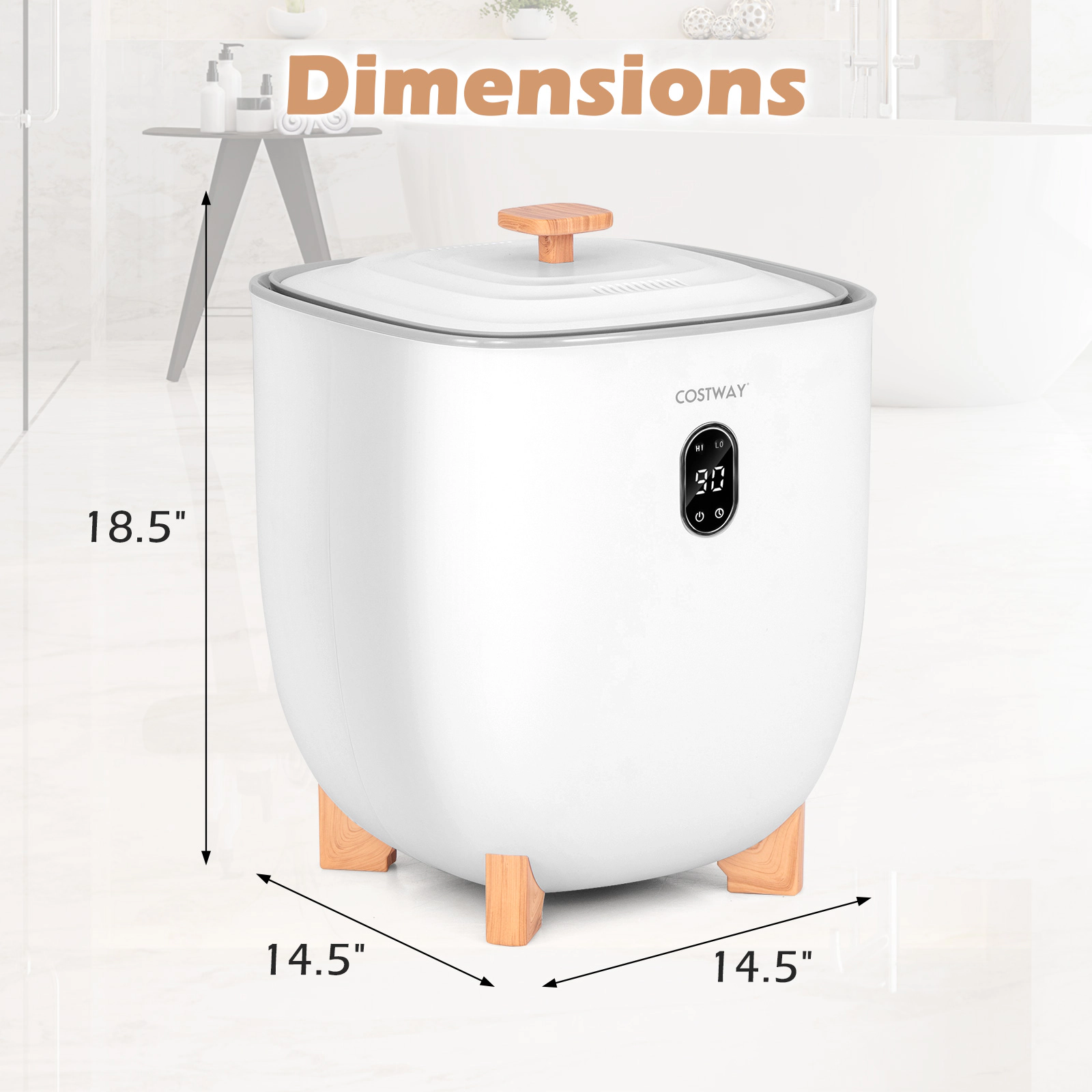 LJG 25L Towel Warmer Bucket with 2 Temperature Settings and Auto Shut Off