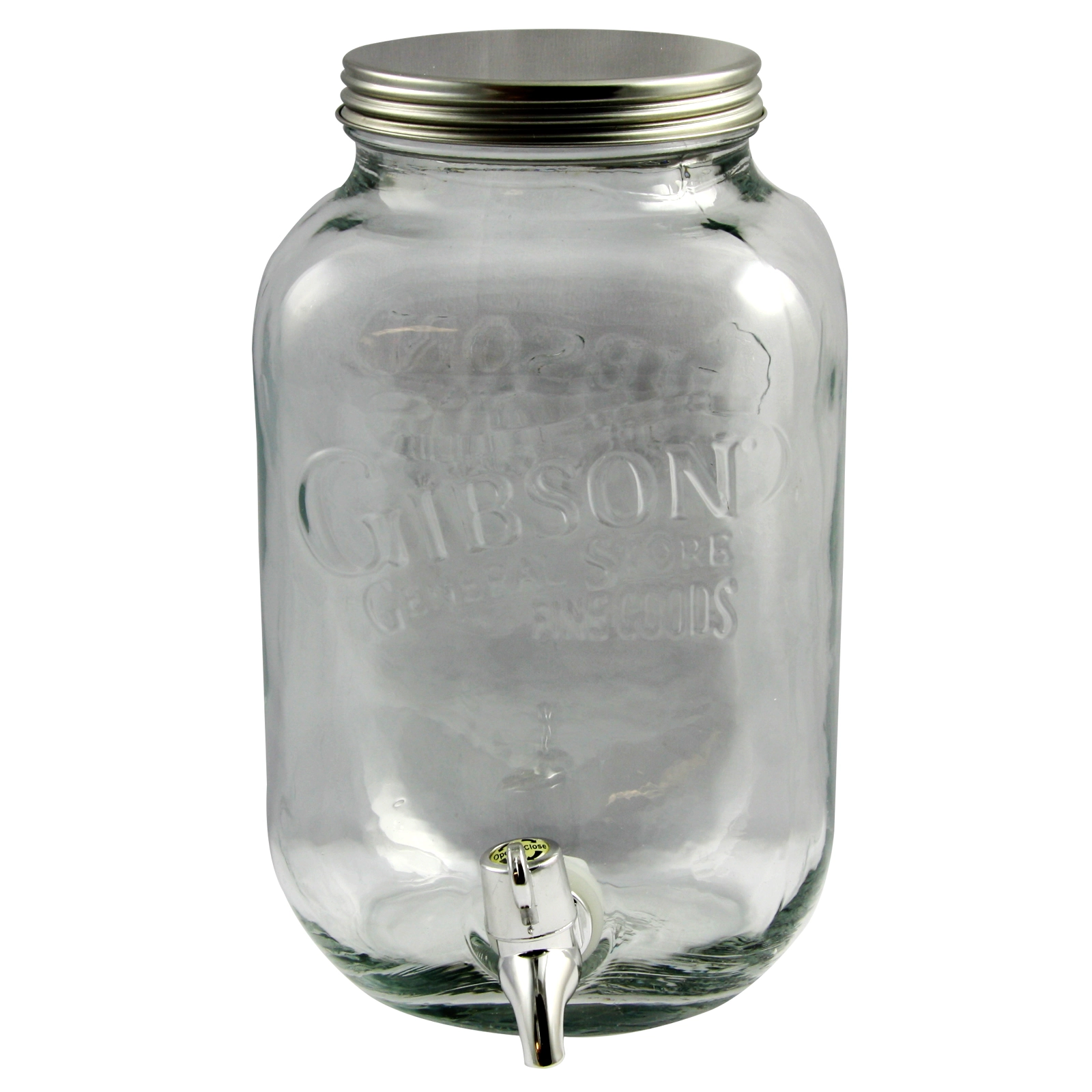 General Store 1 Gallon Clear Glass Mason Beverage Dispenser