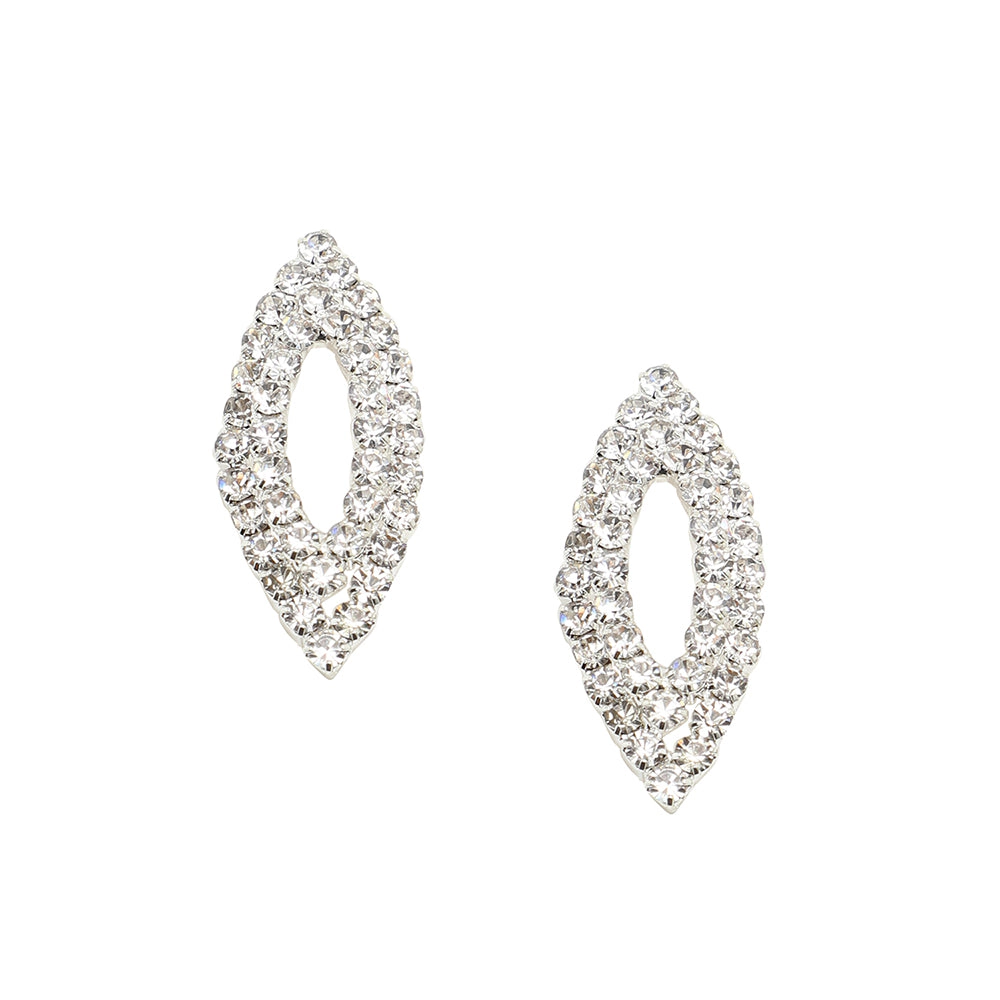 SOHI Women's Silver Marquise Drop Earrings