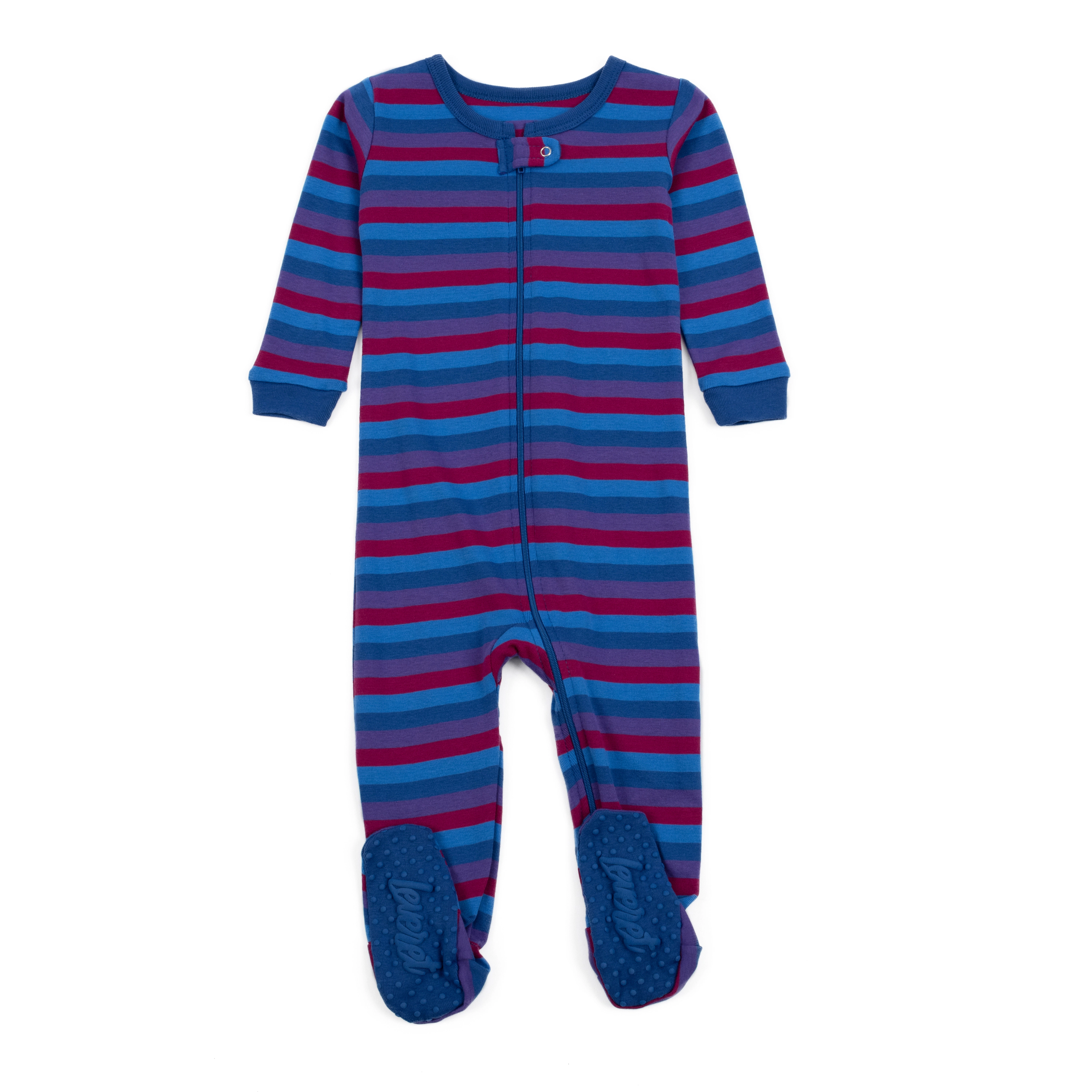 Leveret Baby Girls Striped Cotton Footed Pajamas