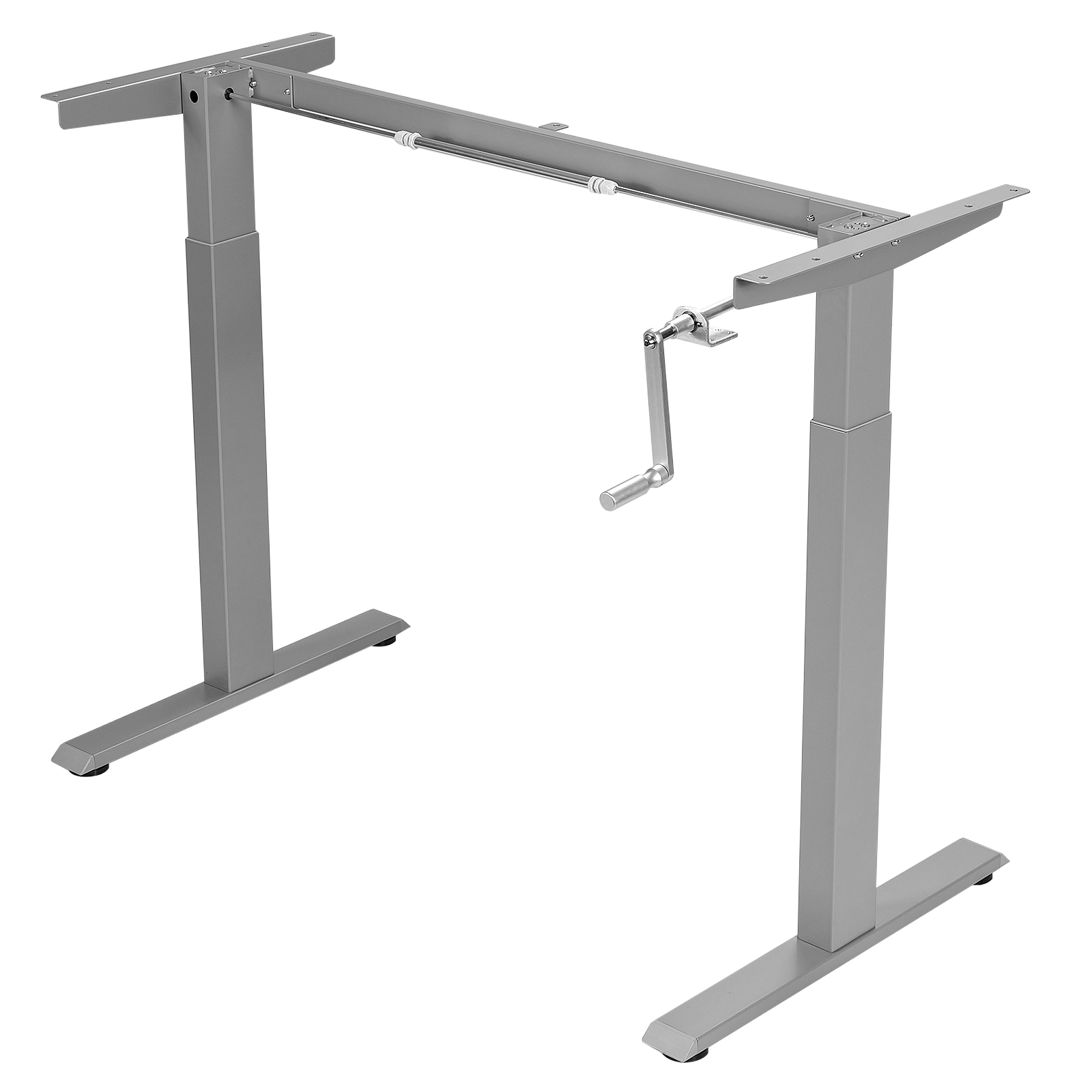 SUGIFT Gray Manual Hand-Crank Standing Desk Frame, 27.6 to 45.3 in Adjustable Height