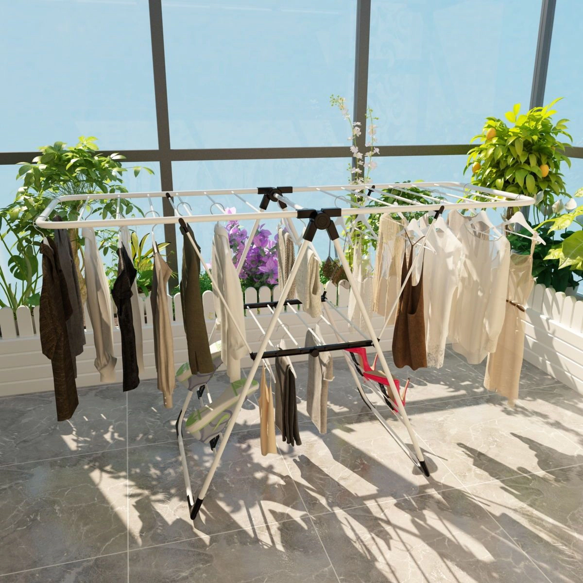 SlickBlue Portable Folding Laundry Drying Rack, 2-Tier Stand