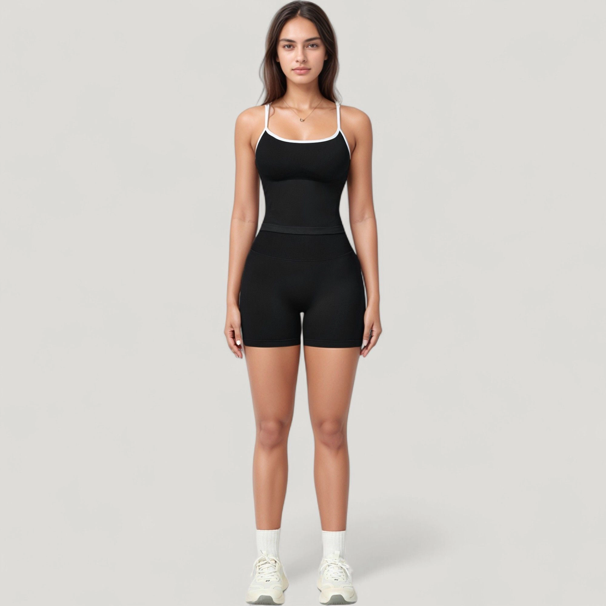 Anna-Kaci Women's Seamless Activewear Tank Top with Adjustable Spaghetti Straps and Fitted Contour Design