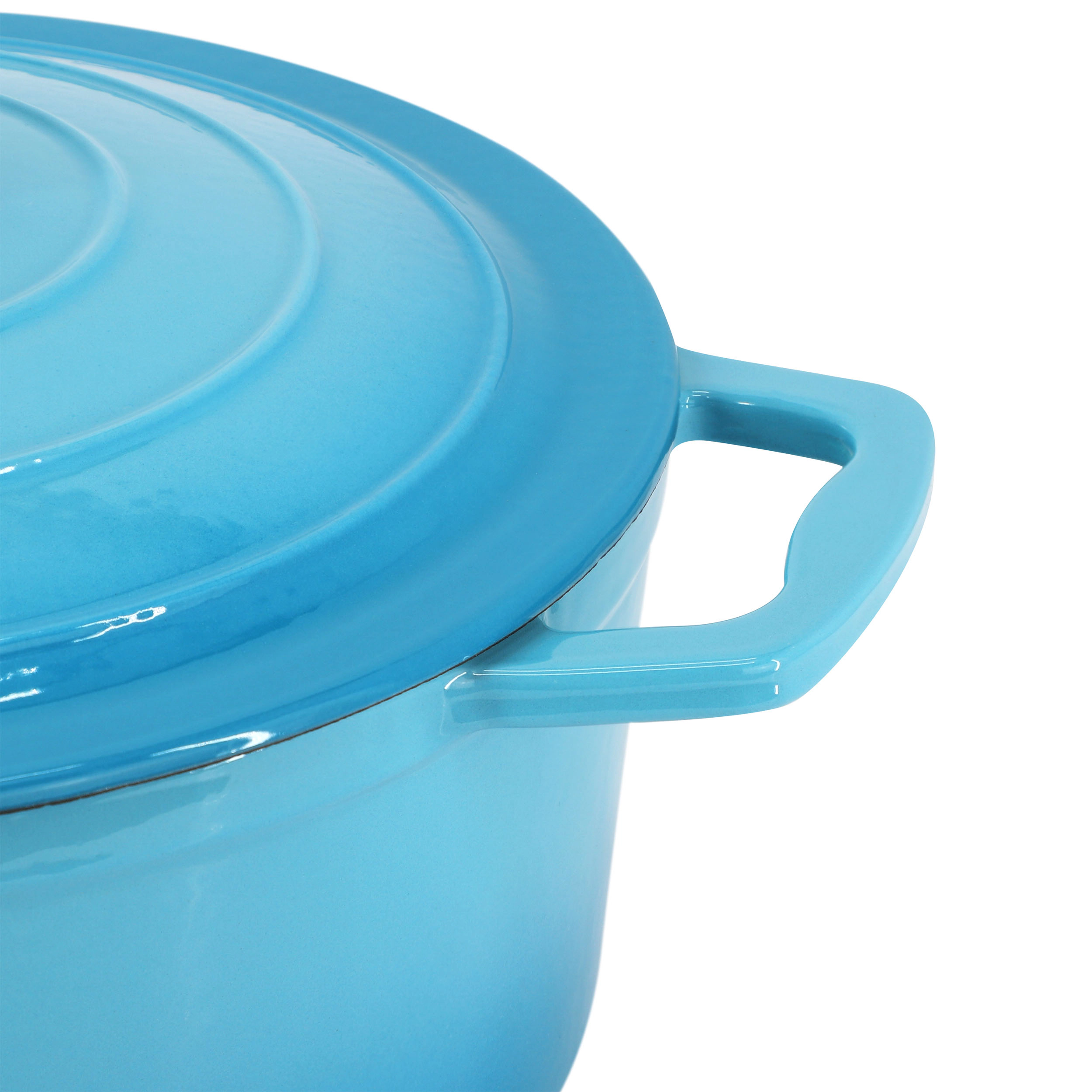 MegaChef 5 Quarts Round Enameled Cast Iron Casserole with Lid