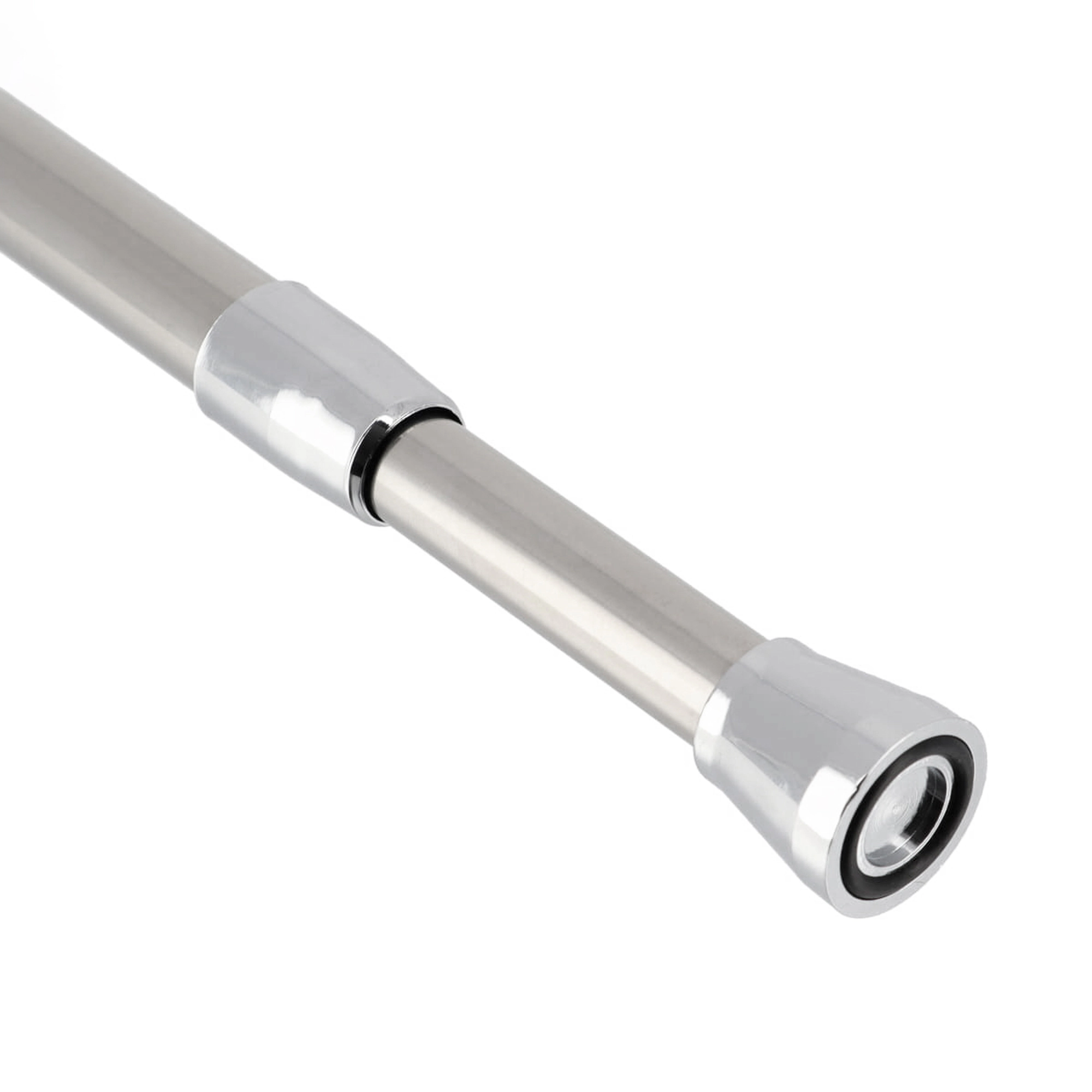 Evideco French Home Goods L-Shaped Adjustable Bathtub Curtain Rod, 37–71 in Long Arm, White