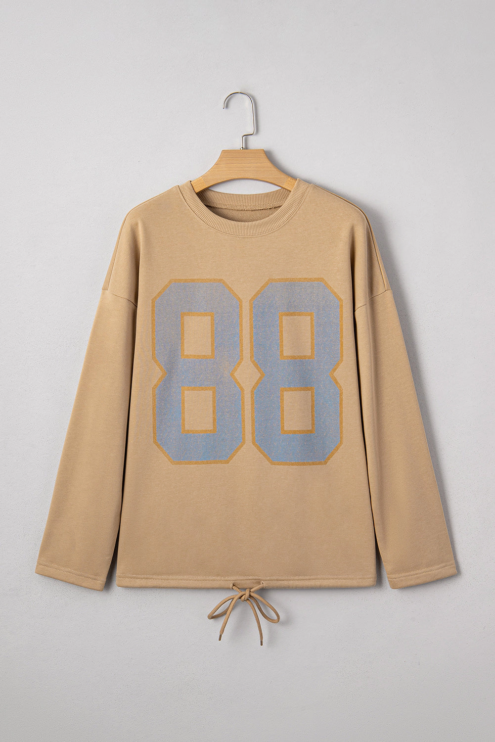Threaded Pear Women's Macy Drawstring Hemline Oversize Long Sleeve Top