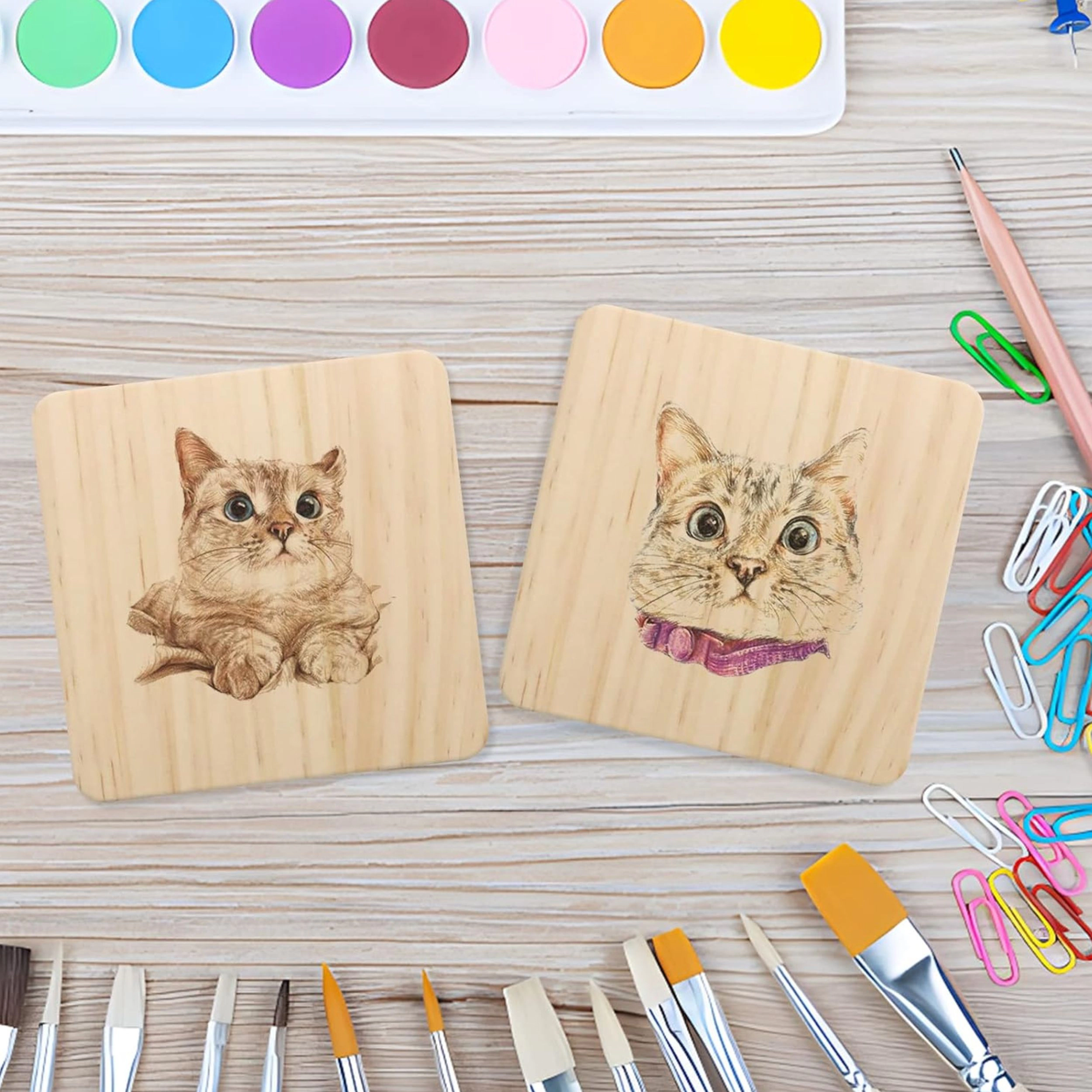 Stock Preferred Unfinished Wood Coasters with Non Slip Pads for Crafts 4 Inch